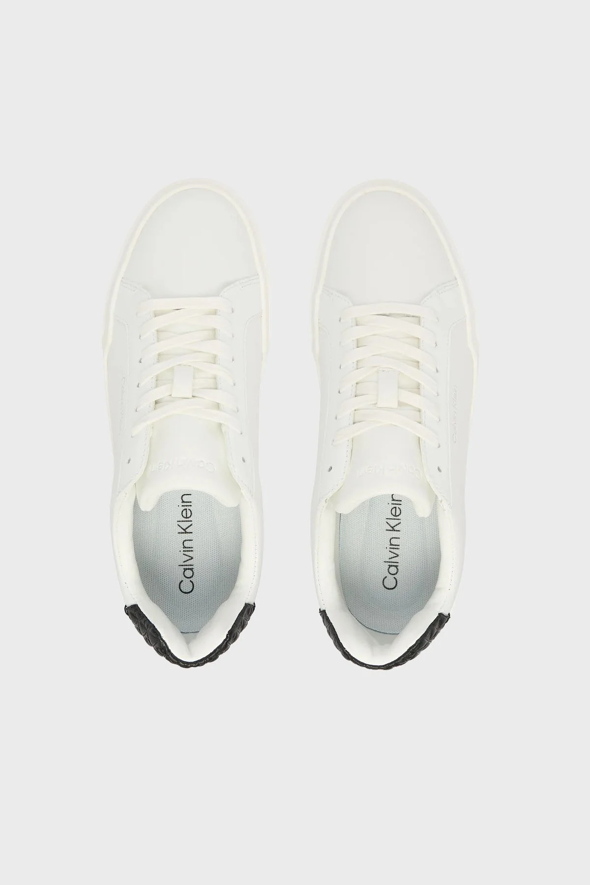 Calvin Klein Logolu Hakiki Deri Sneaker YW0YW0203601W Bayan Ayakkabı YW0YW02036 01W BEYAZ - 3