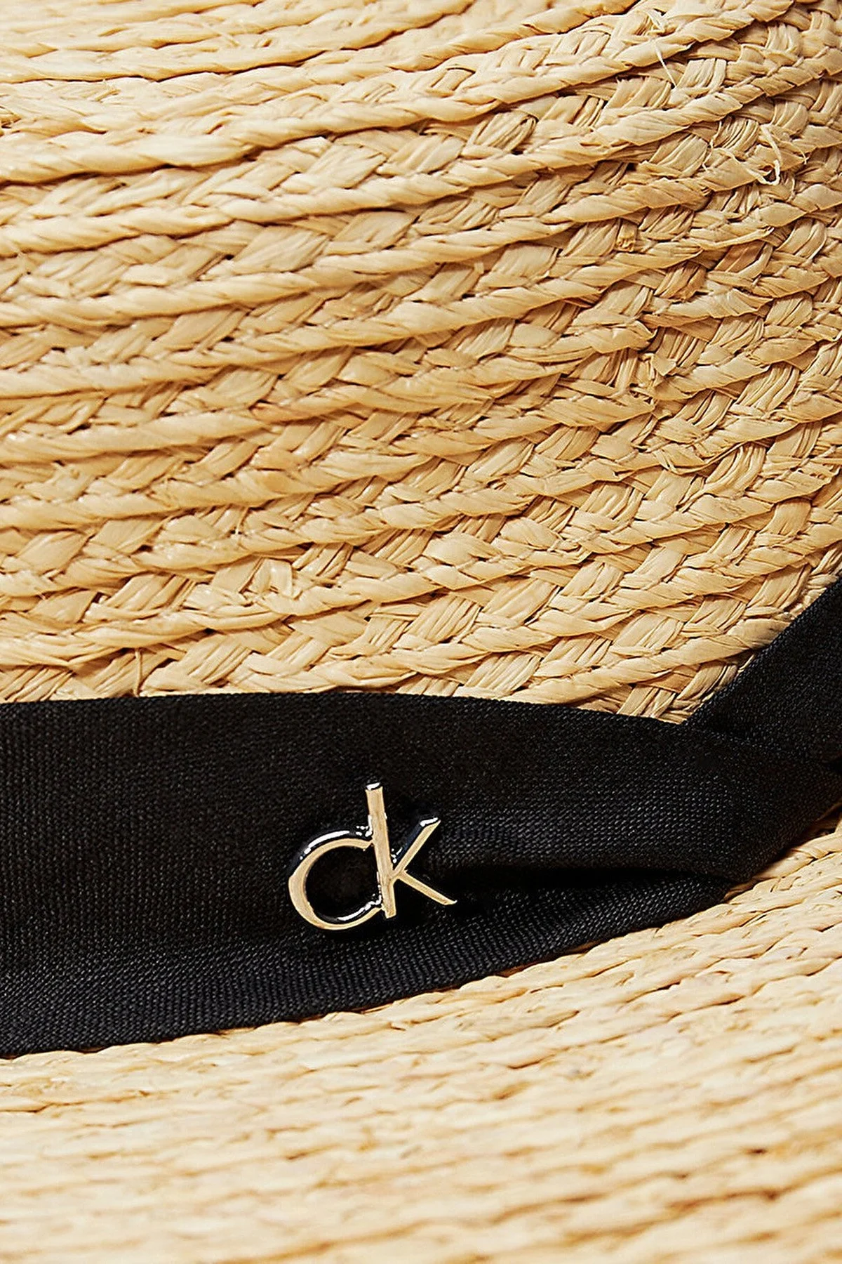 Calvin Klein Logolu Hasır K60K612915PDP Bayan Şapka K60K612915 PDP Hasır Bej - 8