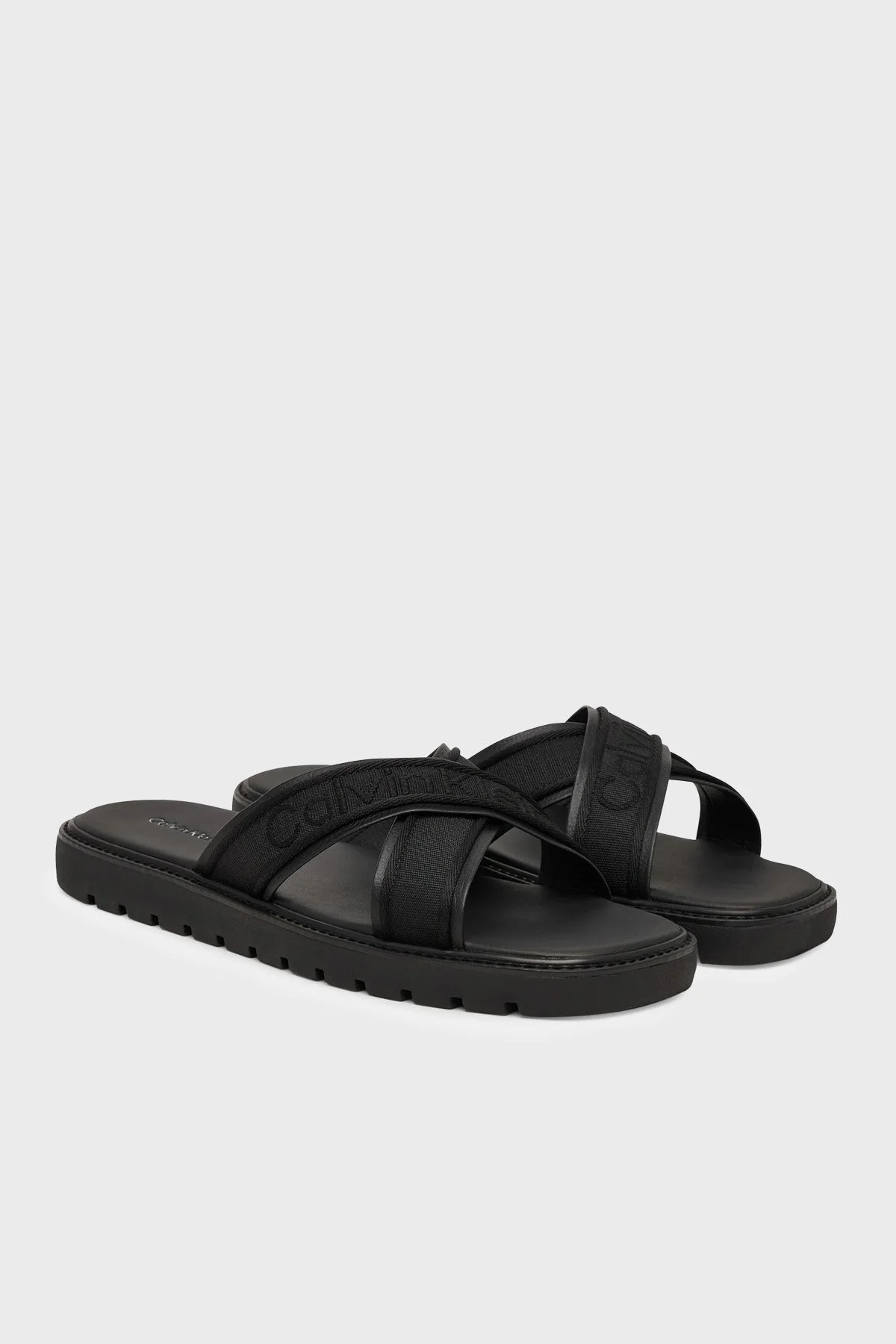 Calvin Klein Logolu HM0HM021010GJ Erkek Terlik HM0HM02101 0GJ SİYAH - 2