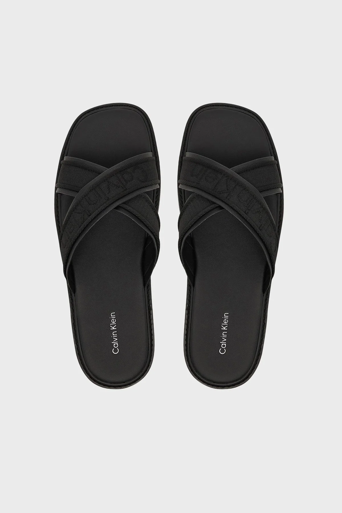 Calvin Klein Logolu HM0HM021010GJ Erkek Terlik HM0HM02101 0GJ SİYAH - 3