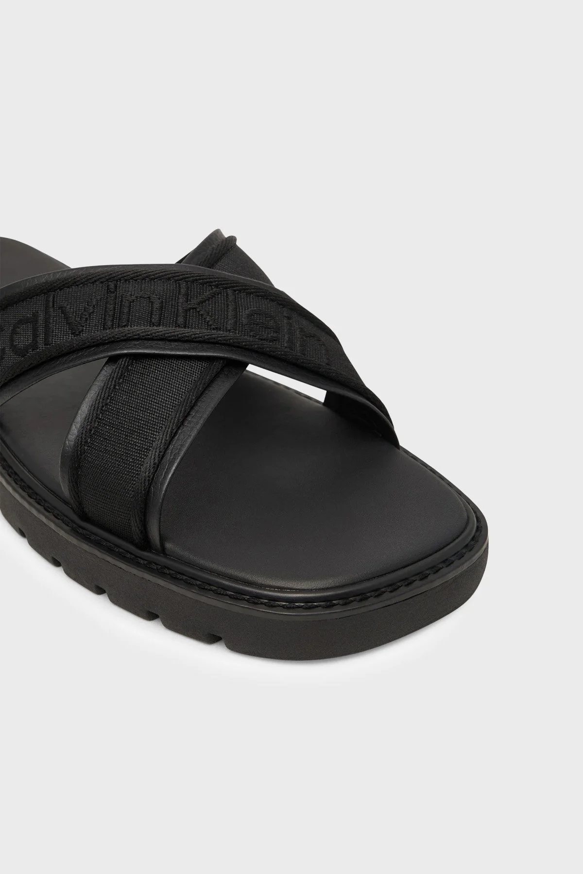 Calvin Klein Logolu HM0HM021010GJ Erkek Terlik HM0HM02101 0GJ SİYAH - 5