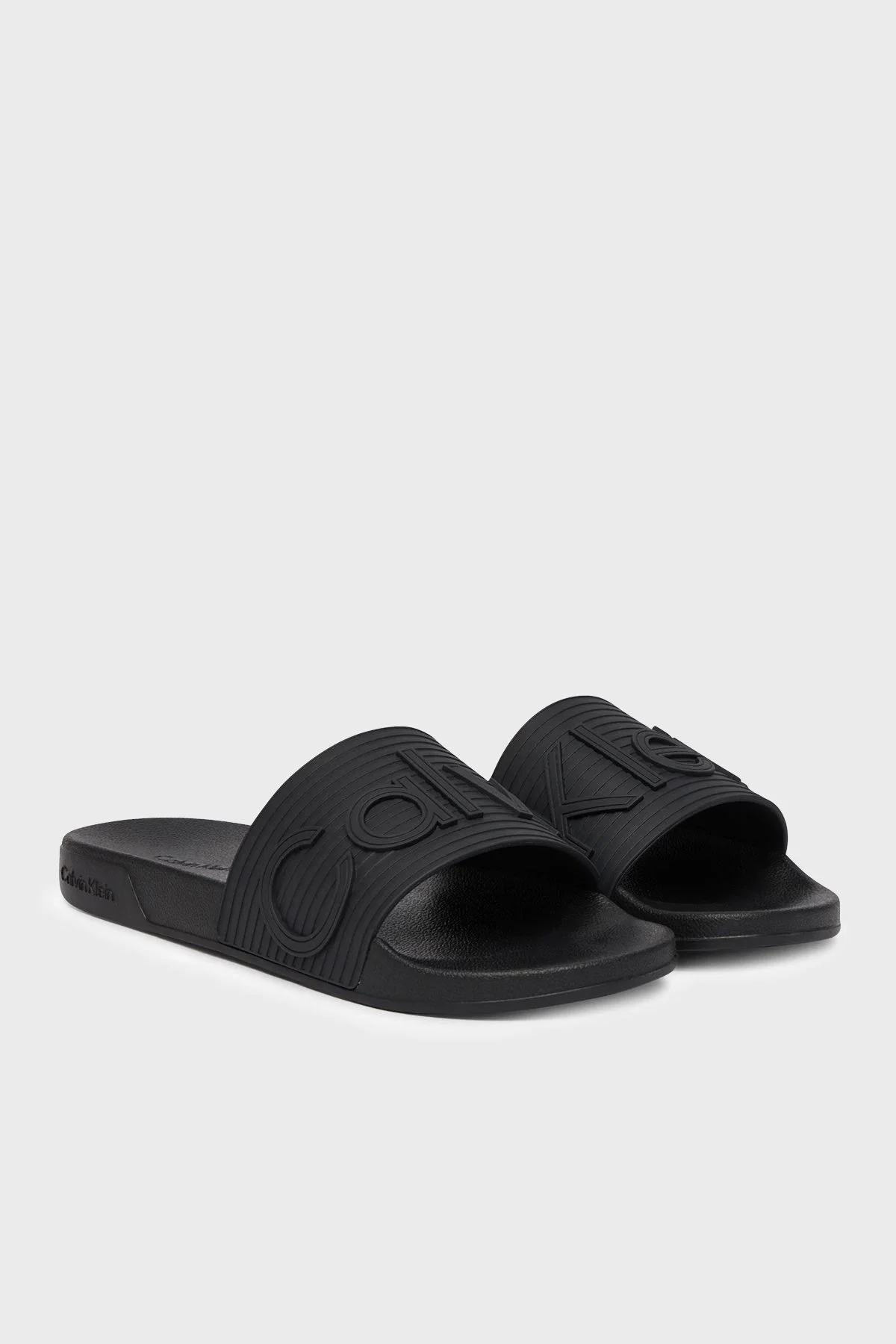 Calvin Klein Logolu HM0HM021130GJ Erkek Terlik HM0HM02113 0GJ SİYAH - 2
