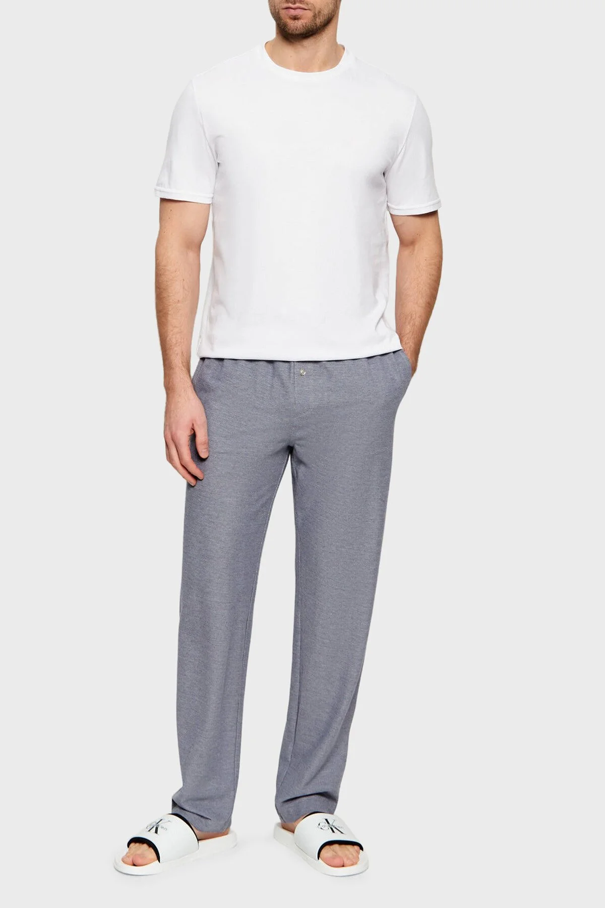 Calvin Klein Logolu HM0HM02229YBR Erkek Terlik HM0HM02229 YBR BEYAZ - 2