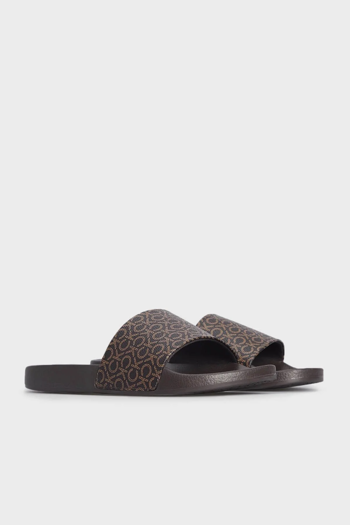 Calvin Klein Logolu HW0HW015280HF Bayan Terlik HW0HW01528 0HF KAHVE - 3