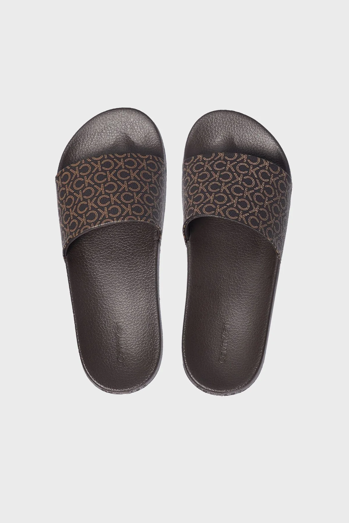 Calvin Klein Logolu HW0HW015280HF Bayan Terlik HW0HW01528 0HF KAHVE - 4