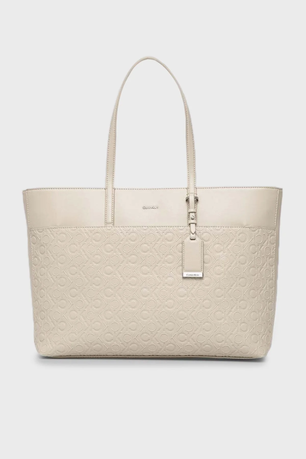 Calvin Klein Logolu K60K610924PEA Bayan Çanta K60K610924 PEA BEJ - 1