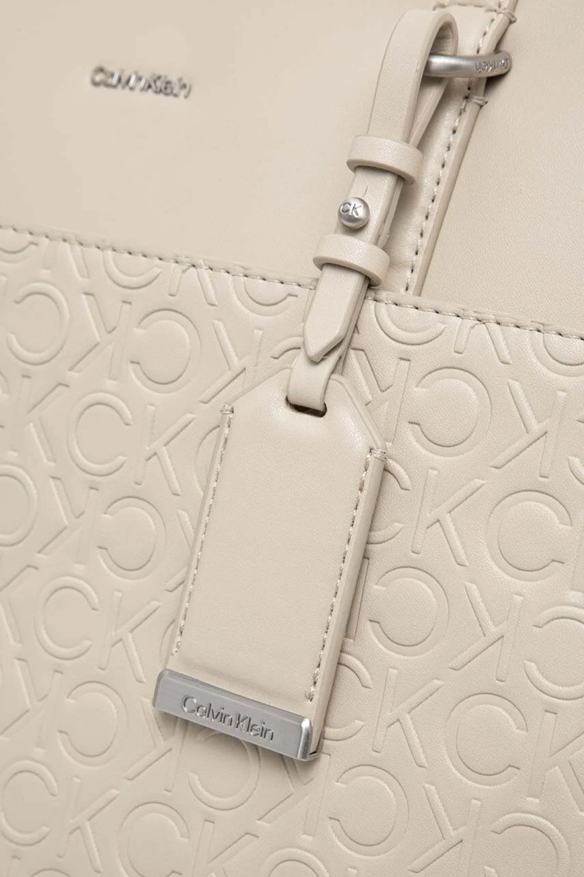 Calvin Klein Logolu K60K610924PEA Bayan Çanta K60K610924 PEA BEJ - 3