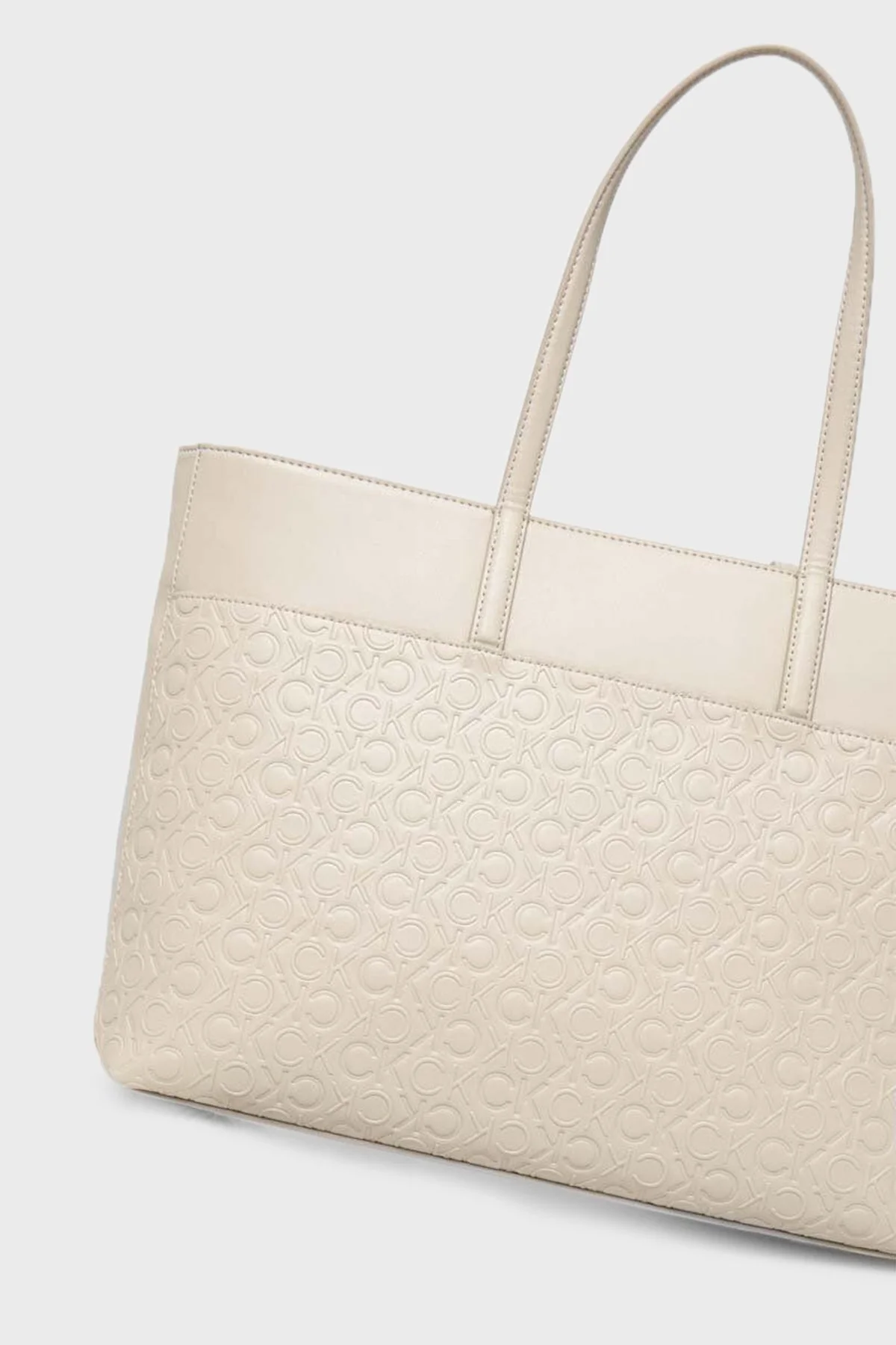 Calvin Klein Logolu K60K610924PEA Bayan Çanta K60K610924 PEA BEJ - 4