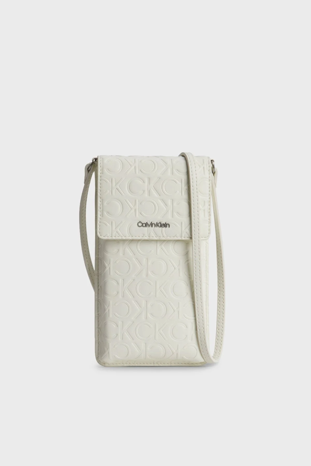 Calvin Klein Logolu K60K6109470K4 Bayan Telefon Çantası K60K610947 0K4 BEYAZ - 1