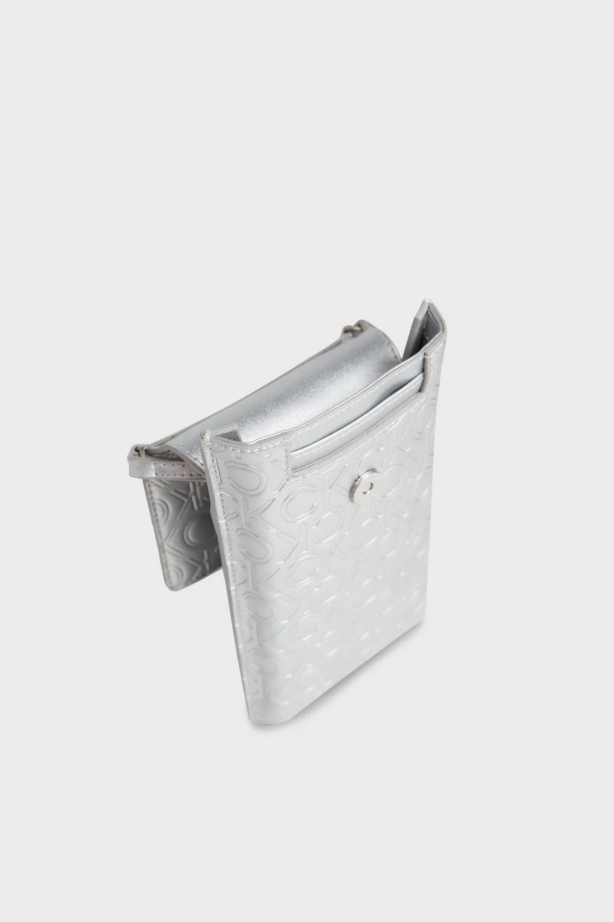 Calvin Klein Logolu K60K611436PE6 Bayan Telefon Çantası K60K611436 PE6 GÜMÜŞ - 4