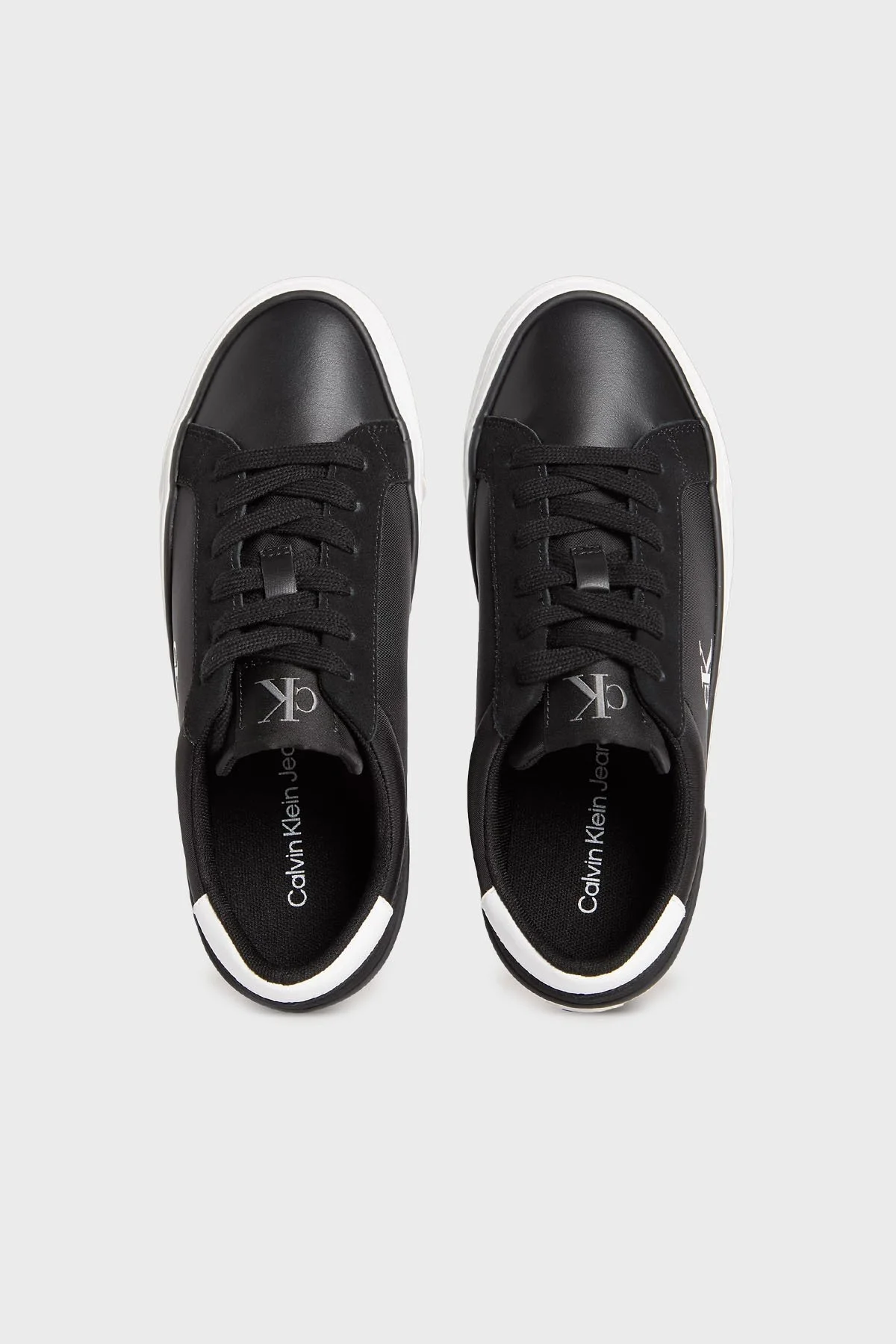 Calvin Klein Logolu Kalın Taban Sneaker YW0YW018960GM Bayan Ayakkabı YW0YW01896 0GM SİYAH-BEYAZ - 3