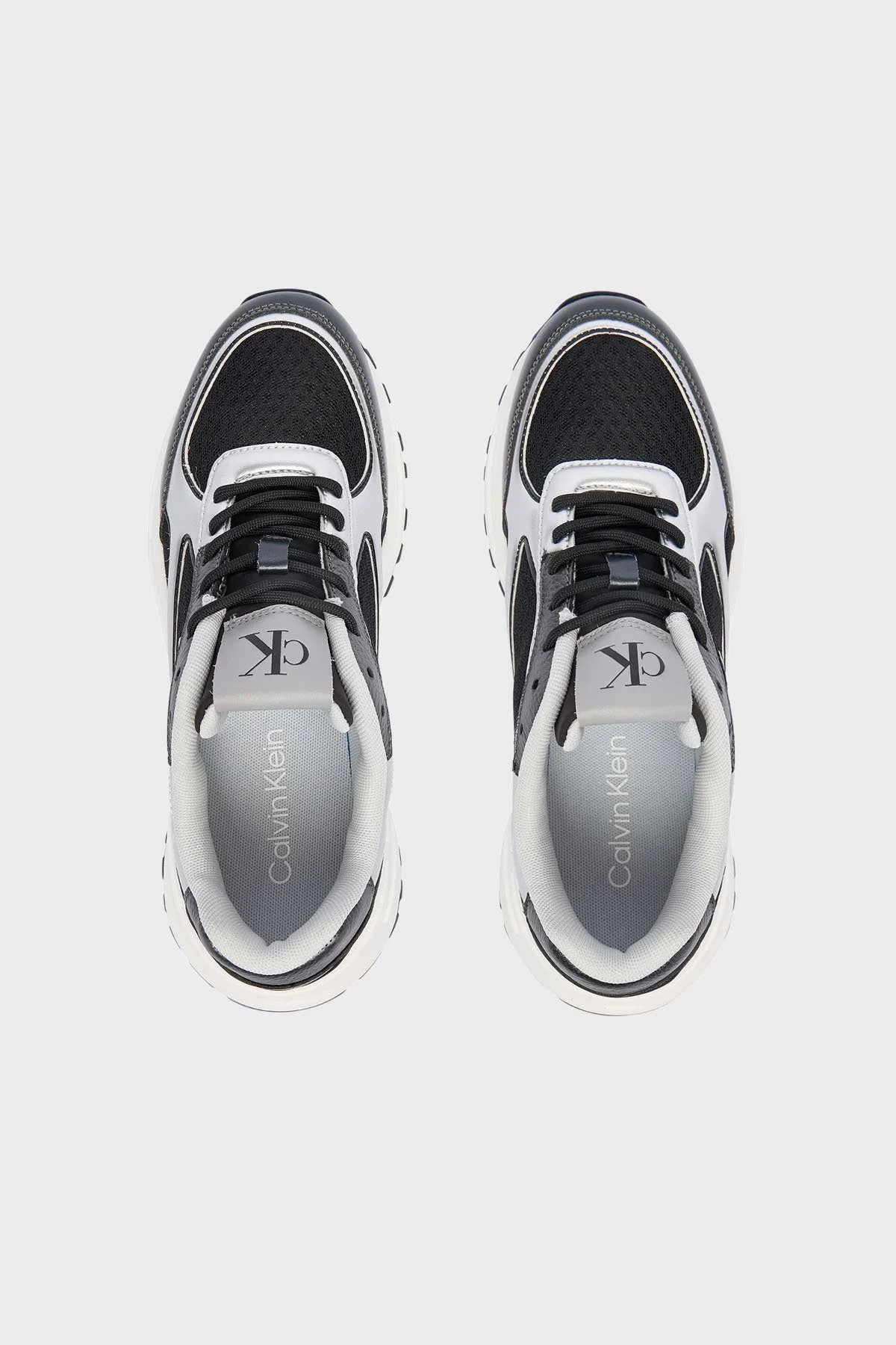 Calvin Klein Logolu Kalın Taban Sneaker YW0YW0206301L Bayan Ayakkabı YW0YW02063 01L SİYAH-GÜMÜŞ - 3