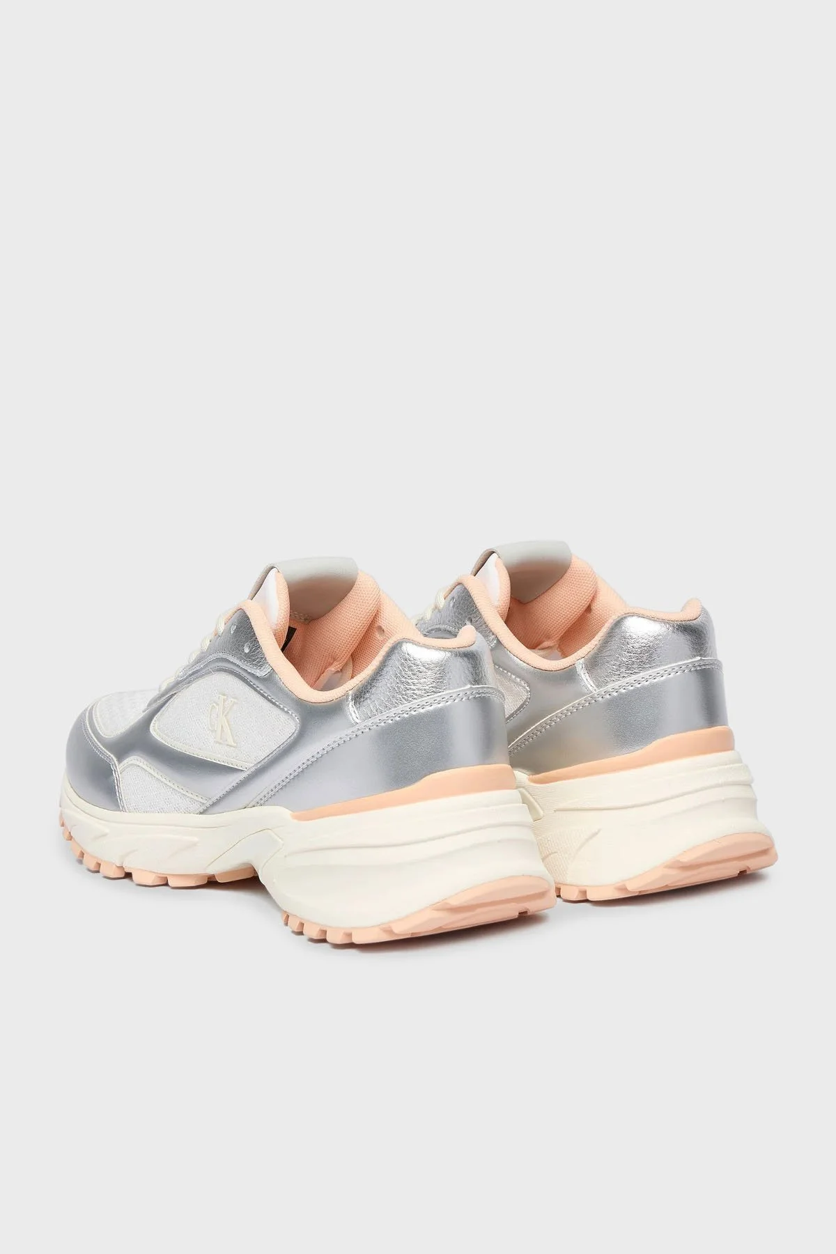 Calvin Klein Logolu Kalın Taban Sneaker YW0YW020630I7 Bayan Ayakkabı YW0YW02063 0I7 BEYAZ-GÜMÜŞ - 3