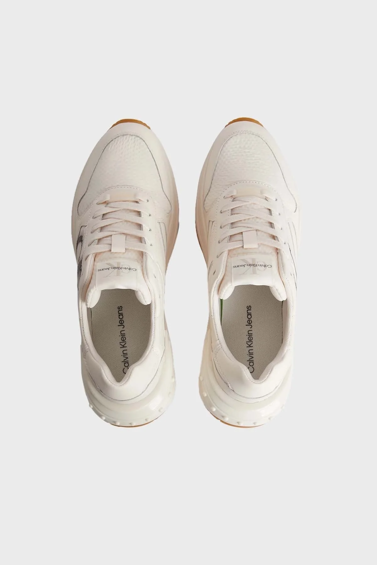 Calvin Klein Logolu Kalın Tabanlı Deri Sneaker YW0YW009410LB Bayan Ayakkabı YW0YW00941 0LB BEYAZ-SİYAH - 3