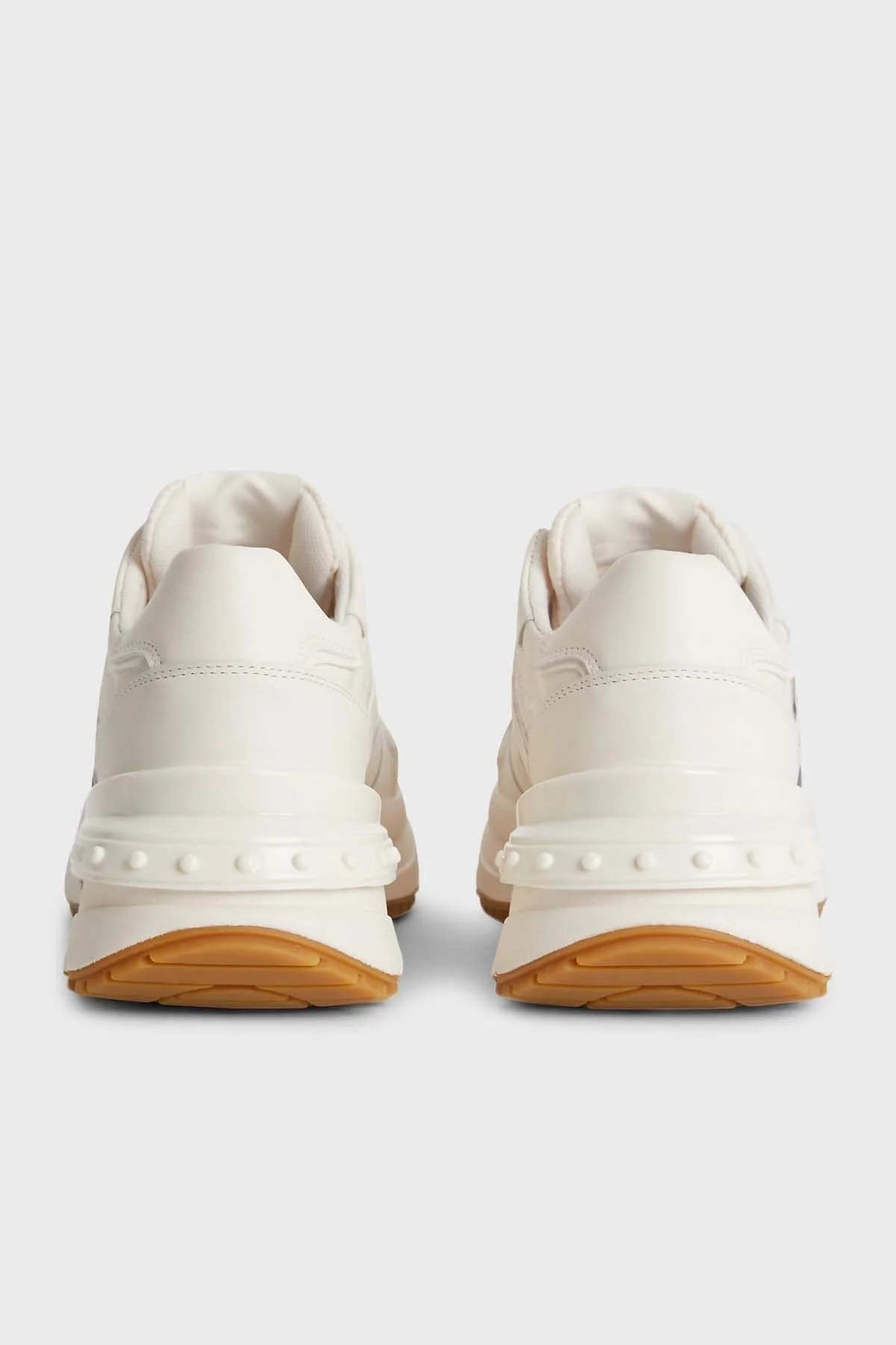 Calvin Klein Logolu Kalın Tabanlı Deri Sneaker YW0YW009410LB Bayan Ayakkabı YW0YW00941 0LB BEYAZ-SİYAH - 4
