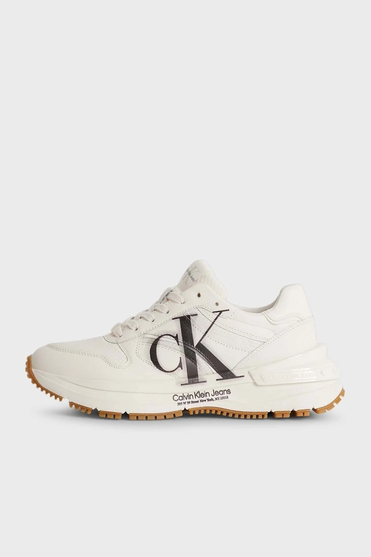 Calvin Klein Logolu Kalın Tabanlı Deri Sneaker YW0YW009410LB Bayan Ayakkabı YW0YW00941 0LB BEYAZ-SİYAH - 5