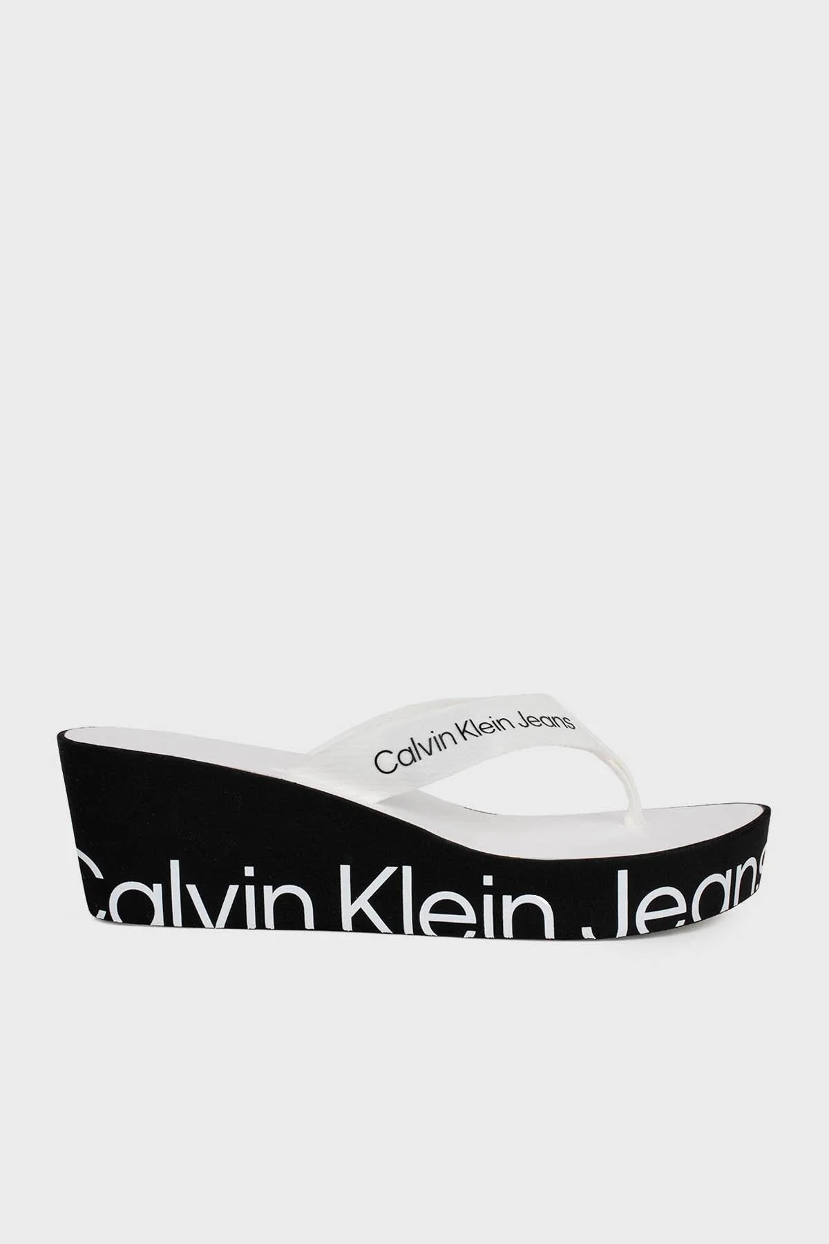 Calvin Klein Logolu Kalın Tabanlı Parmak Arası YW0YW009950GJ Bayan Terlik YW0YW00995 0GJ SİYAH - 1
