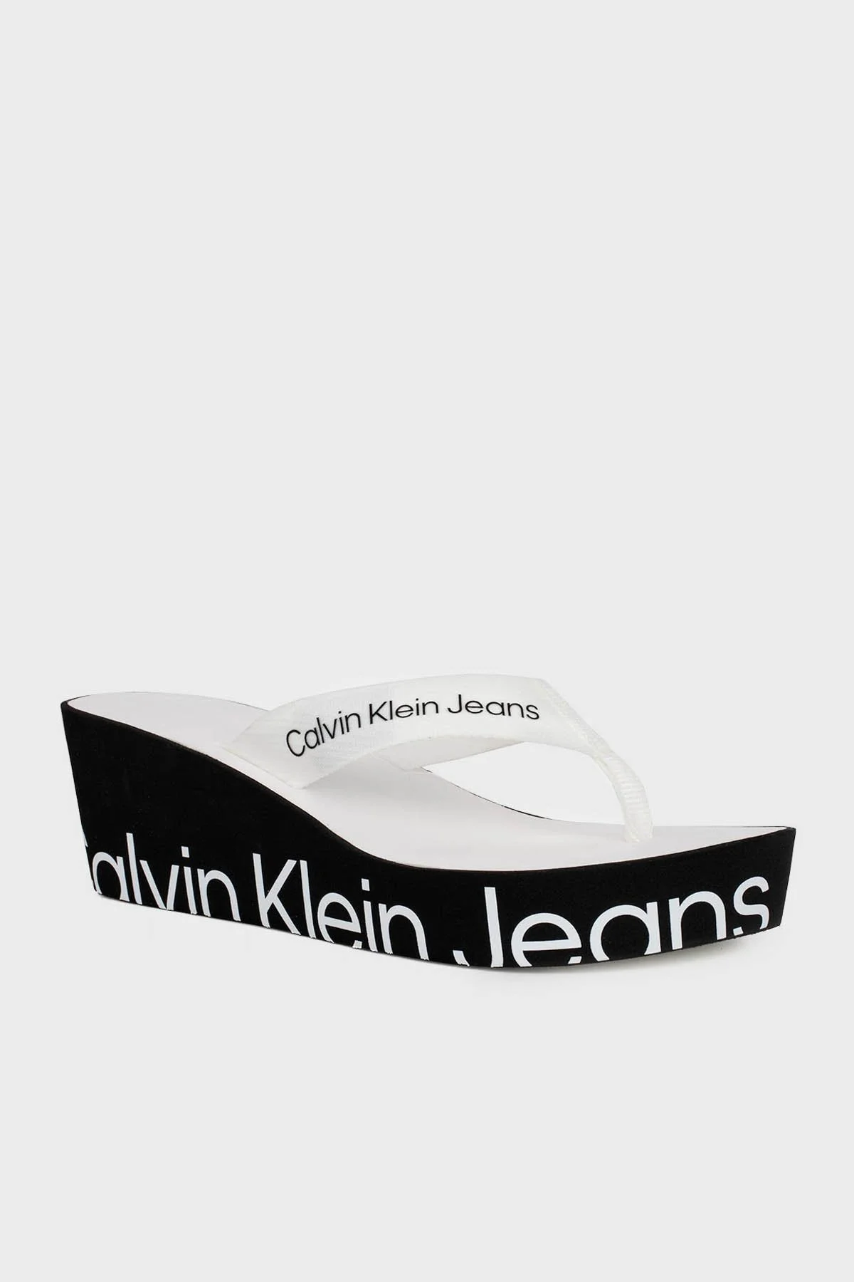 Calvin Klein Logolu Kalın Tabanlı Parmak Arası YW0YW009950GJ Bayan Terlik YW0YW00995 0GJ SİYAH - 2