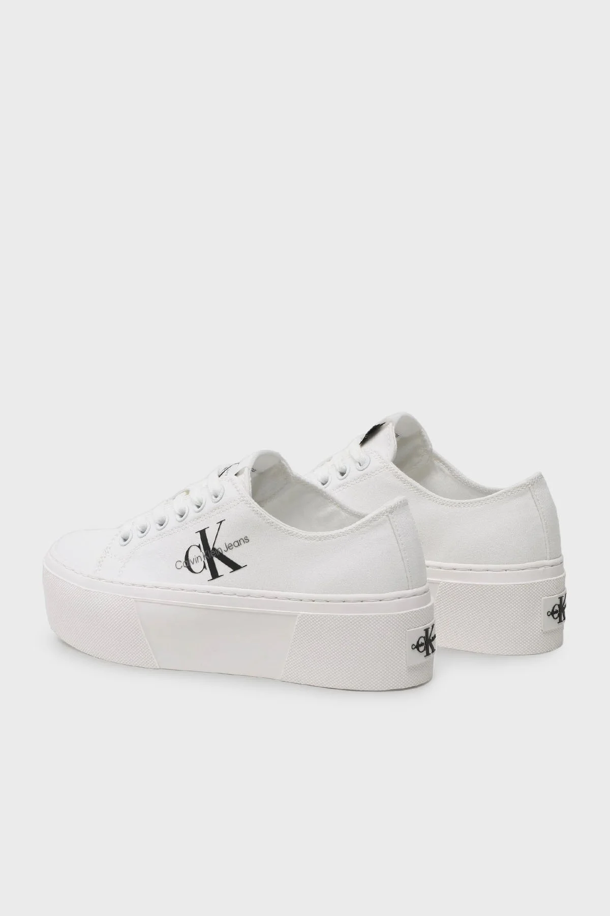 Calvin Klein Logolu Kalın Tabanlı Sneaker YW0YW0103301T Bayan Ayakkabı YW0YW01033 01T BEYAZ - 2