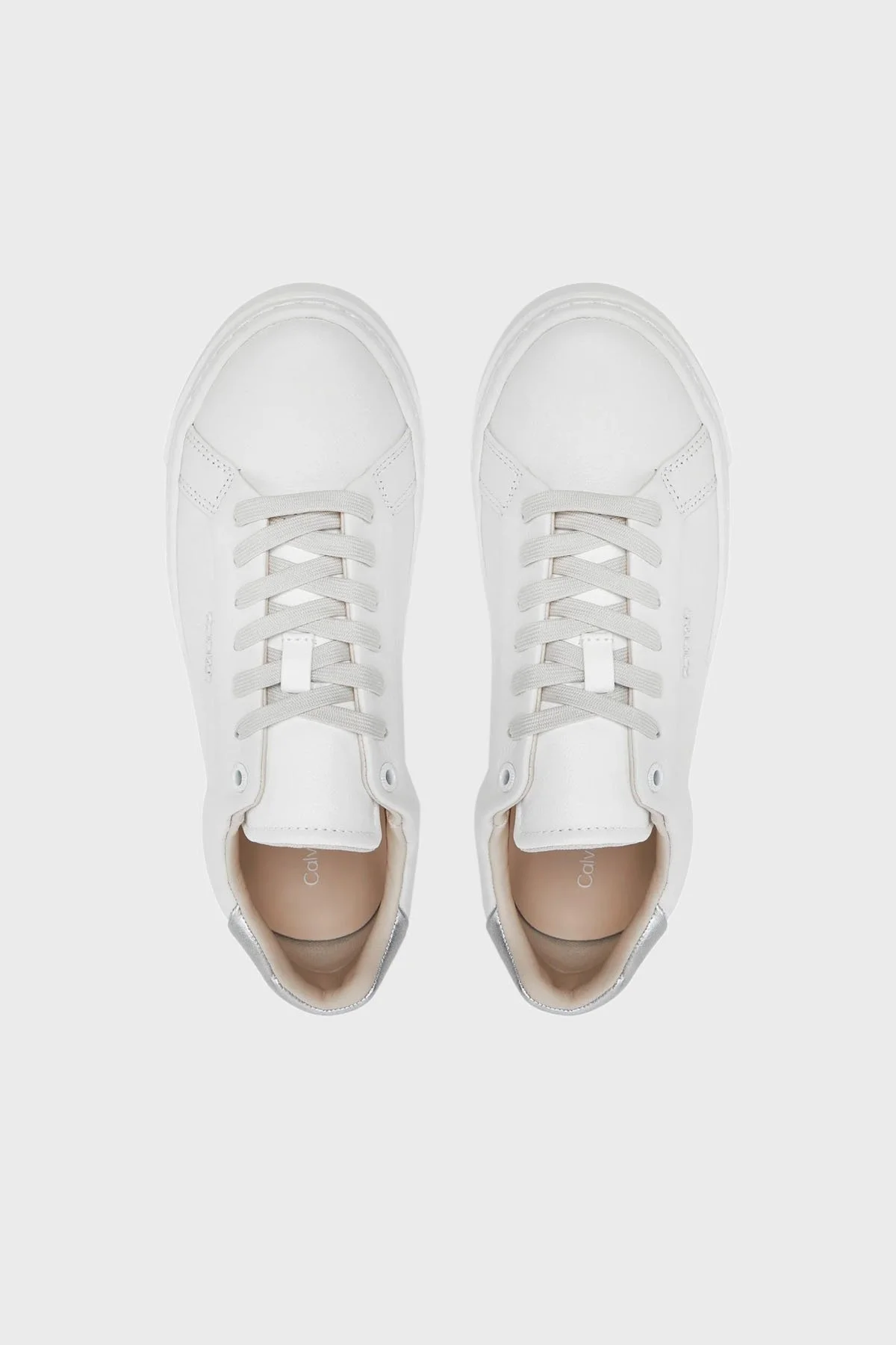 Calvin Klein Logolu Kalın Tabanlı Sneaker HW0HW0228802V Bayan Ayakkabı HW0HW02288 02V BEYAZ-GÜMÜŞ - 11