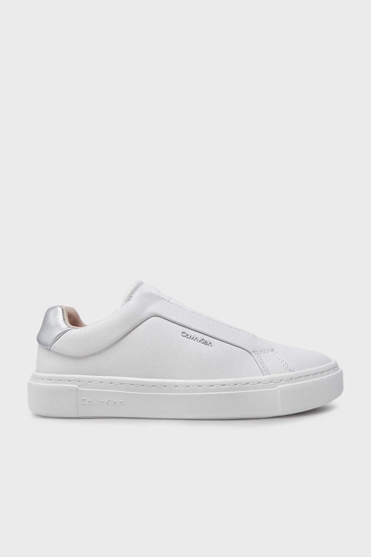 Calvin Klein Logolu Kalın Tabanlı Sneaker HW0HW0228902V Bayan Ayakkabı HW0HW02289 02V BEYAZ-GÜMÜŞ - 7