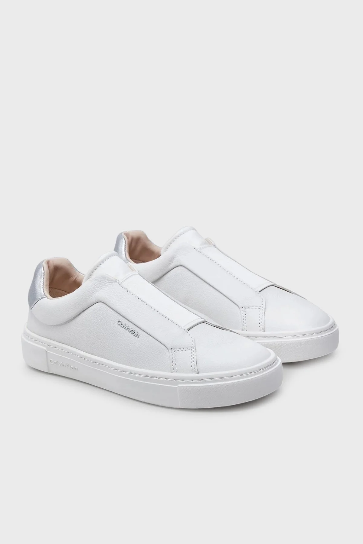 Calvin Klein Logolu Kalın Tabanlı Sneaker HW0HW0228902V Bayan Ayakkabı HW0HW02289 02V BEYAZ-GÜMÜŞ - 8