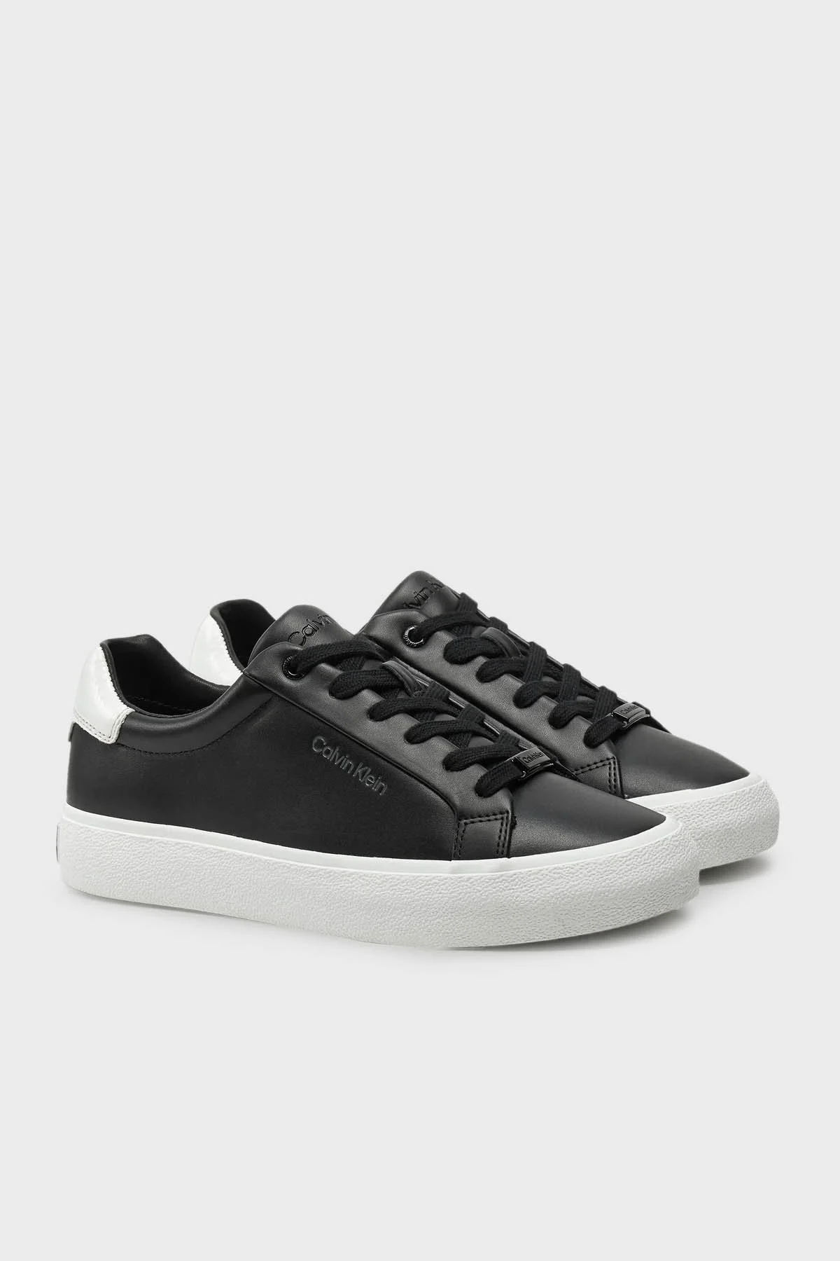 Calvin Klein Logolu Kalın Tabanlı Sneaker HW0HW024390GS Bayan Ayakkabı HW0HW02439 0GS SİYAH-BEYAZ - 8