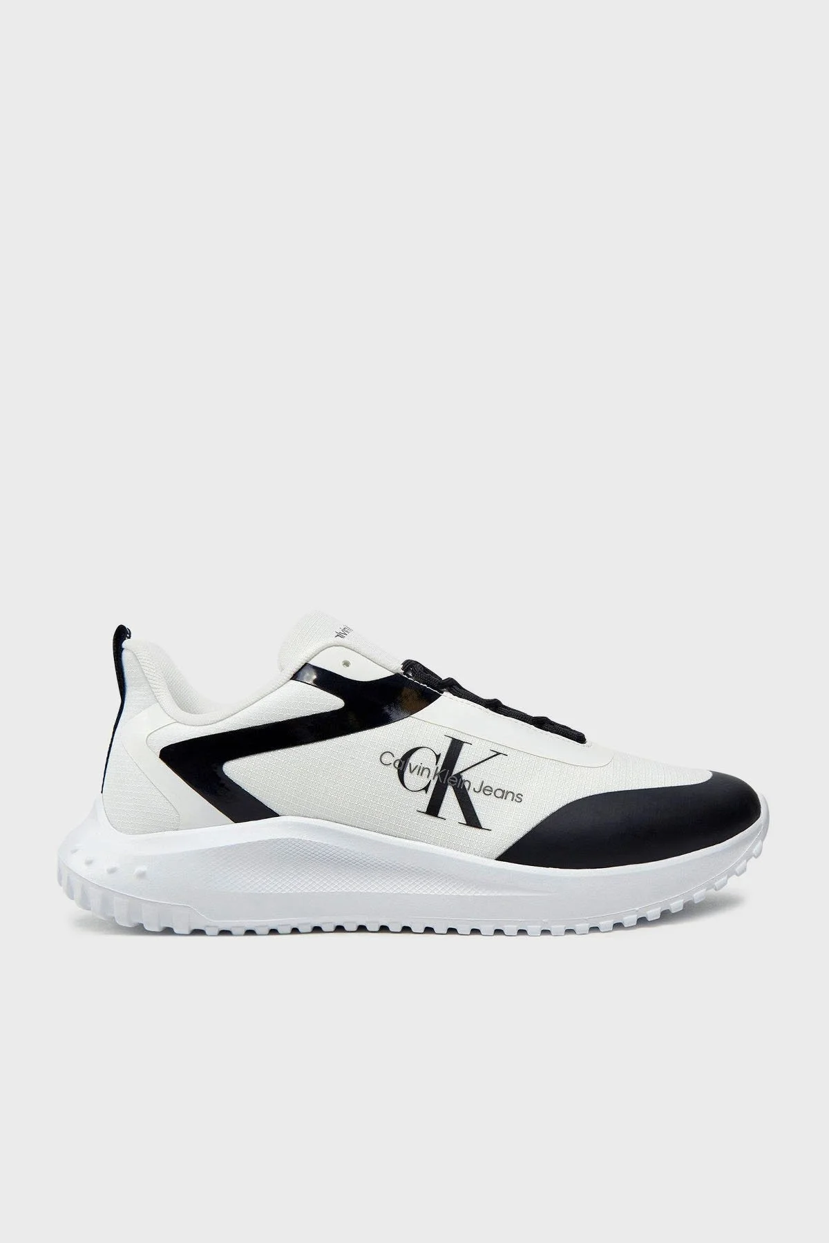 Calvin Klein Logolu Kalın Tabanlı Sneaker YM0YM0096801W Erkek Ayakkabı YM0YM00968 01W BEYAZ-SİYAH - 1
