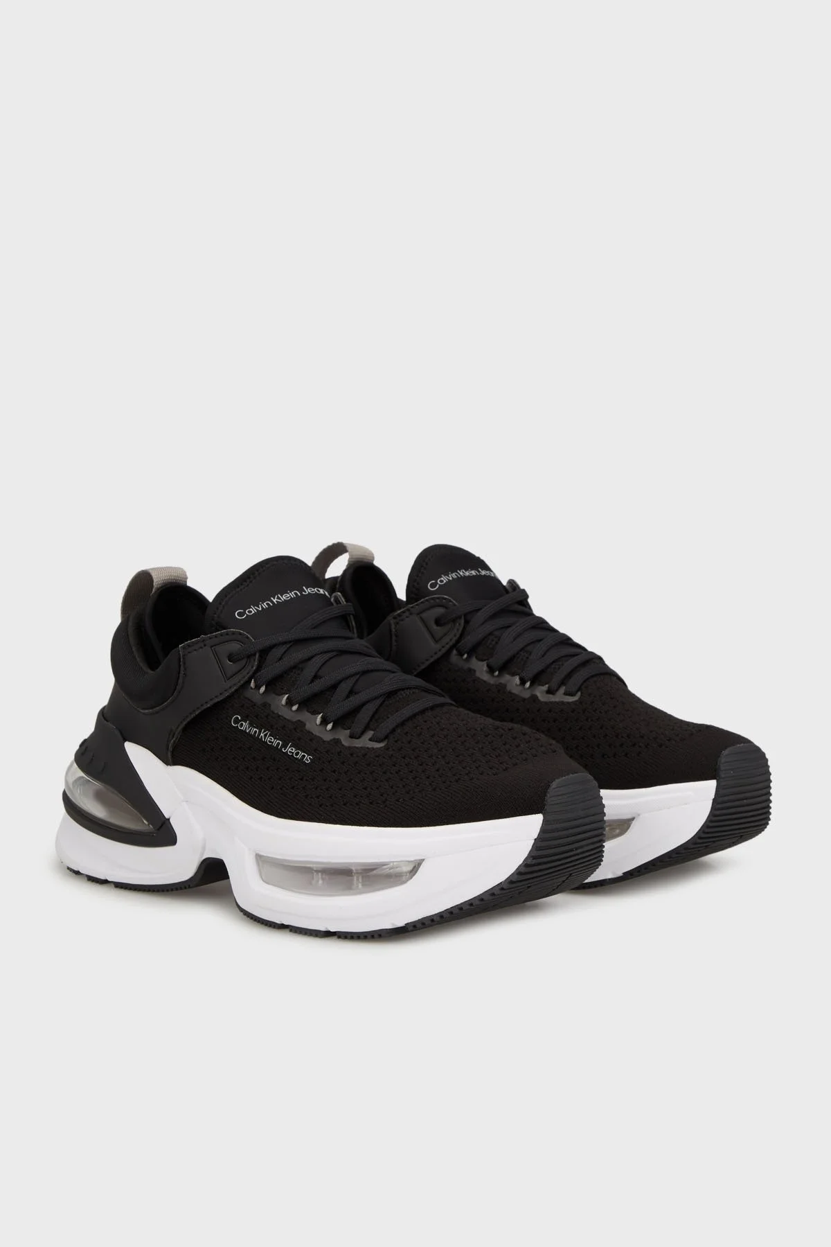 Calvin Klein Logolu Kalın Tabanlı Sneaker YM0YM009870GO Erkek Ayakkabı YM0YM00987 0GO SİYAH-BEYAZ-GRİ - 2