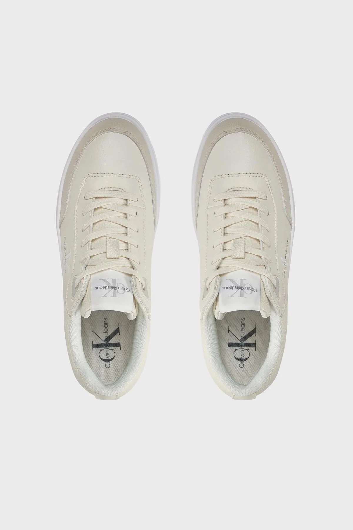 Calvin Klein Logolu Kalın Tabanlı Sneaker YW0YW013160GF Bayan Ayakkabı YW0YW01316 0GF BEJ - 12