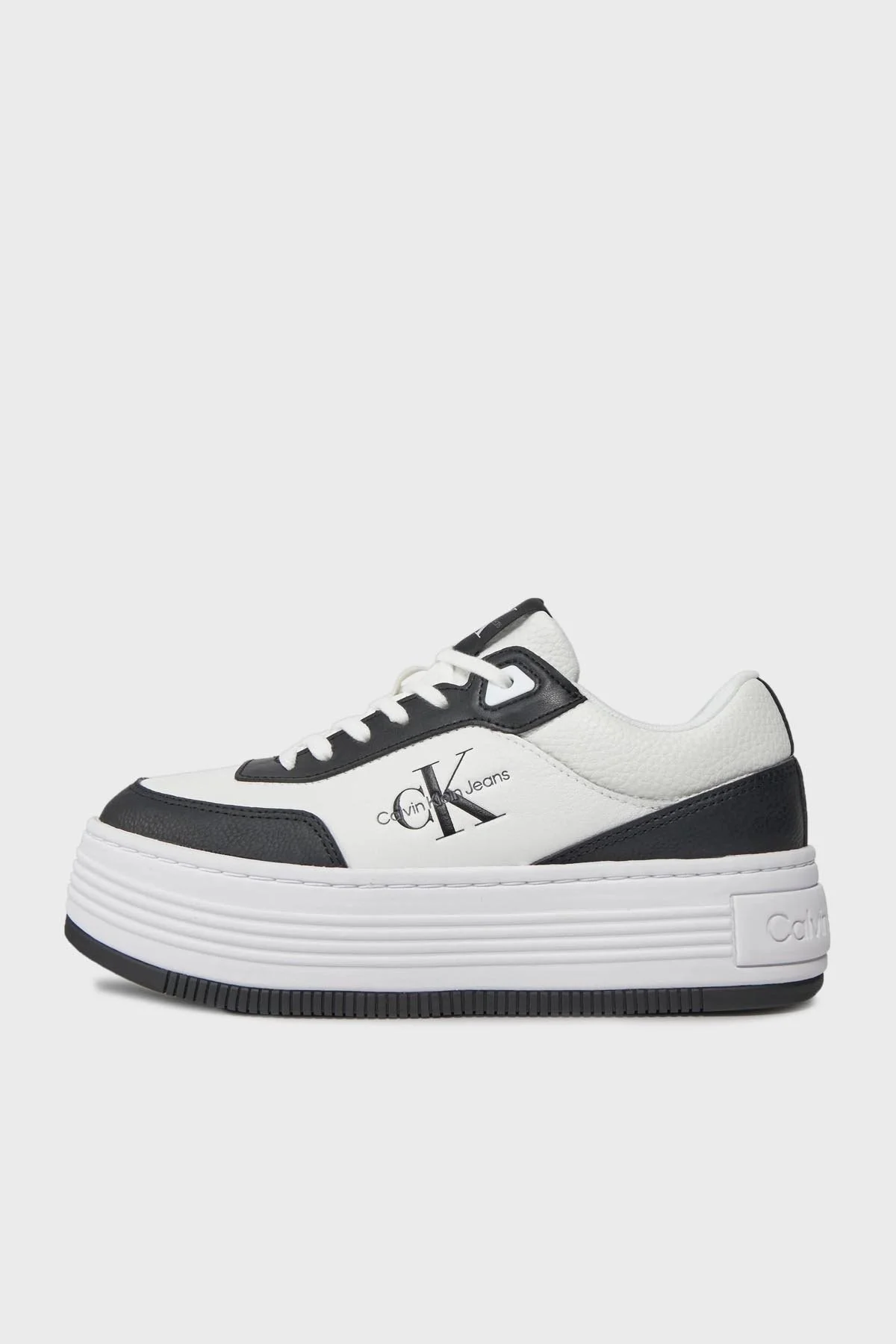 Calvin Klein Logolu Kalın Tabanlı Sneaker YW0YW013160GM Bayan Ayakkabı YW0YW01316 0GM SİYAH-BEYAZ - 2