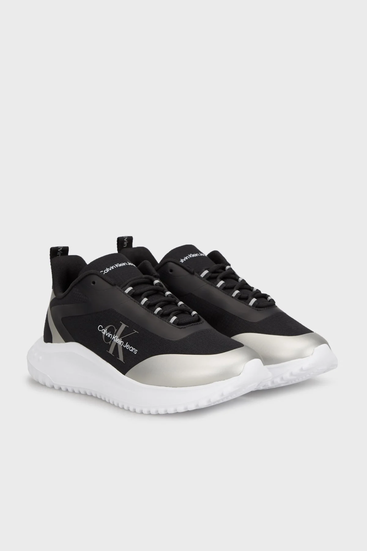 Calvin Klein Logolu Kalın Tabanlı Sneaker YW0YW014420GN Bayan Ayakkabı YW0YW01442 0GN SİYAH-GÜMÜŞ - 7