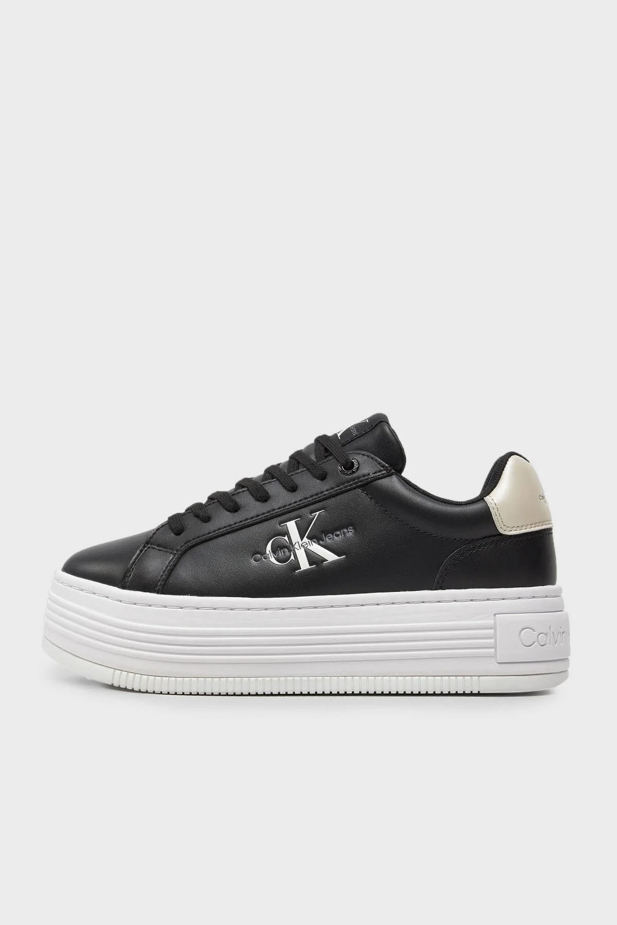Calvin Klein Logolu Kalın Tabanlı Sneaker YW0YW015160GQ Bayan Ayakkabı YW0YW01516 0GQ SİYAH-BEYAZ - 8