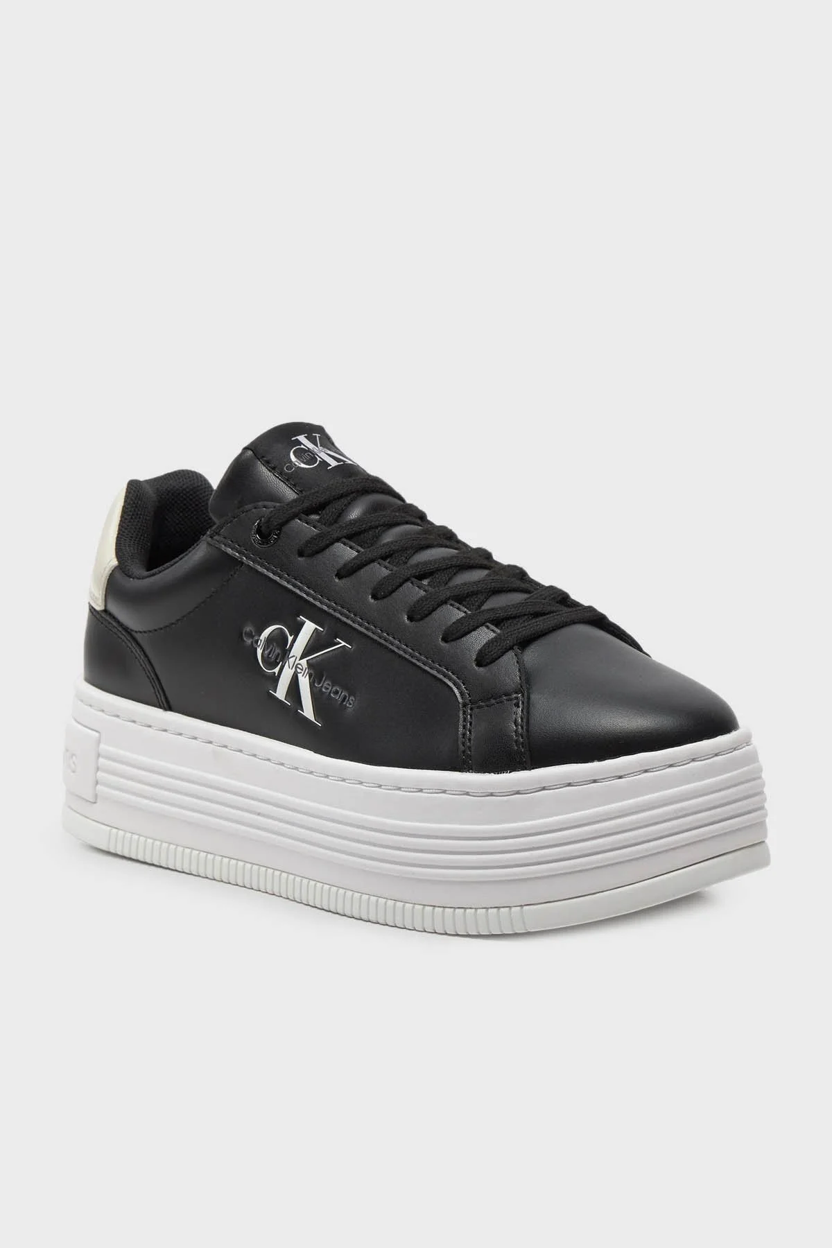 Calvin Klein Logolu Kalın Tabanlı Sneaker YW0YW015160GQ Bayan Ayakkabı YW0YW01516 0GQ SİYAH-BEYAZ - 12