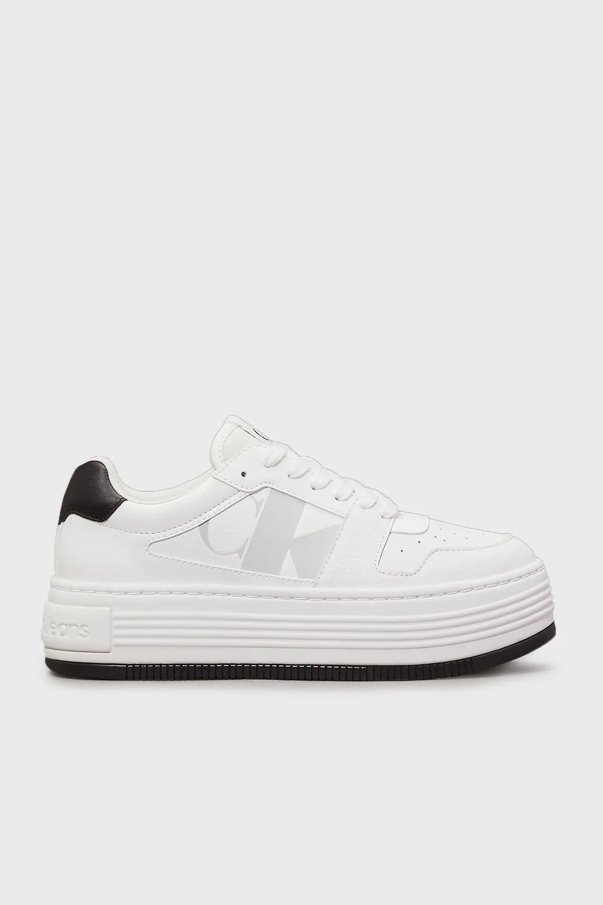 Calvin Klein Logolu Kalın Tabanlı Sneaker YW0YW0164101W Bayan Ayakkabı YW0YW01641 01W BEYAZ-SİYAH - 8