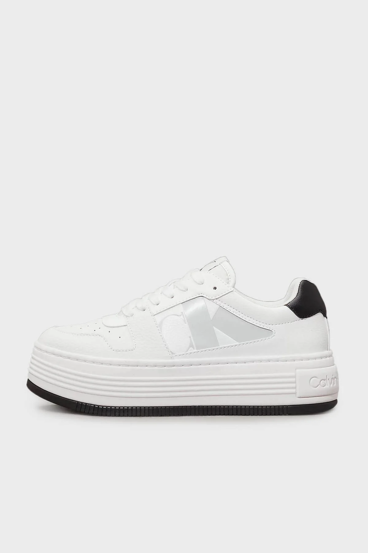 Calvin Klein Logolu Kalın Tabanlı Sneaker YW0YW0164101W Bayan Ayakkabı YW0YW01641 01W BEYAZ-SİYAH - 9