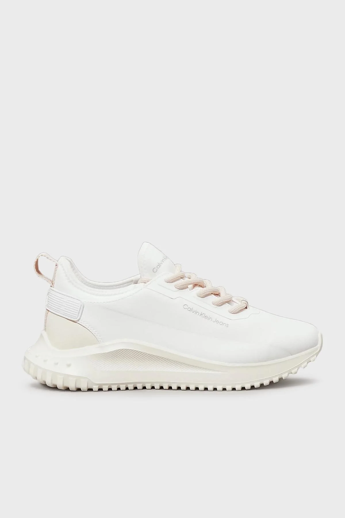 Calvin Klein Logolu Kalın Tabanlı Sneaker YW0YW016650LE Bayan Ayakkabı YW0YW01665 0LE BEYAZ-PUDRA - 8