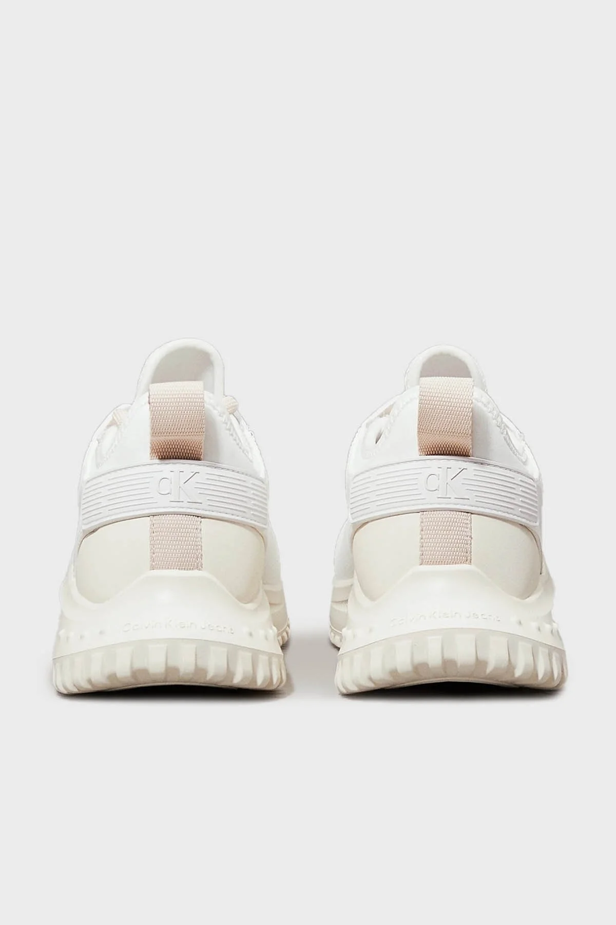 Calvin Klein Logolu Kalın Tabanlı Sneaker YW0YW016650LE Bayan Ayakkabı YW0YW01665 0LE BEYAZ-PUDRA - 12