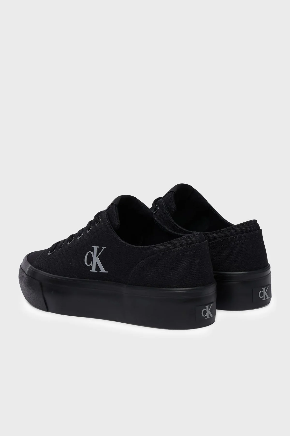 Calvin Klein Logolu Kanvas Sneaker YW0YW017630GJ Kadın Ayakkabı YW0YW01763 0GJ SİYAH - 3