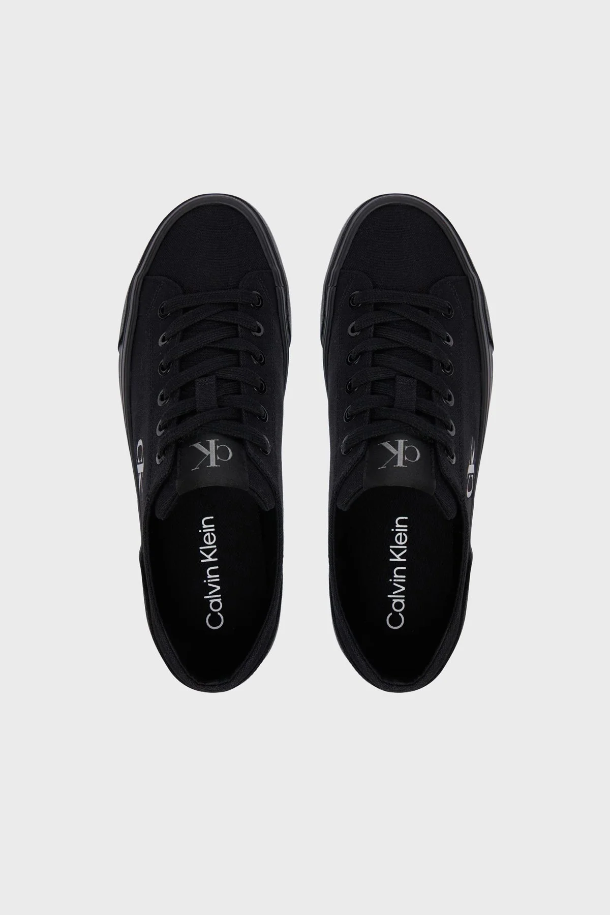 Calvin Klein Logolu Kanvas Sneaker YW0YW017630GJ Kadın Ayakkabı YW0YW01763 0GJ SİYAH - 4