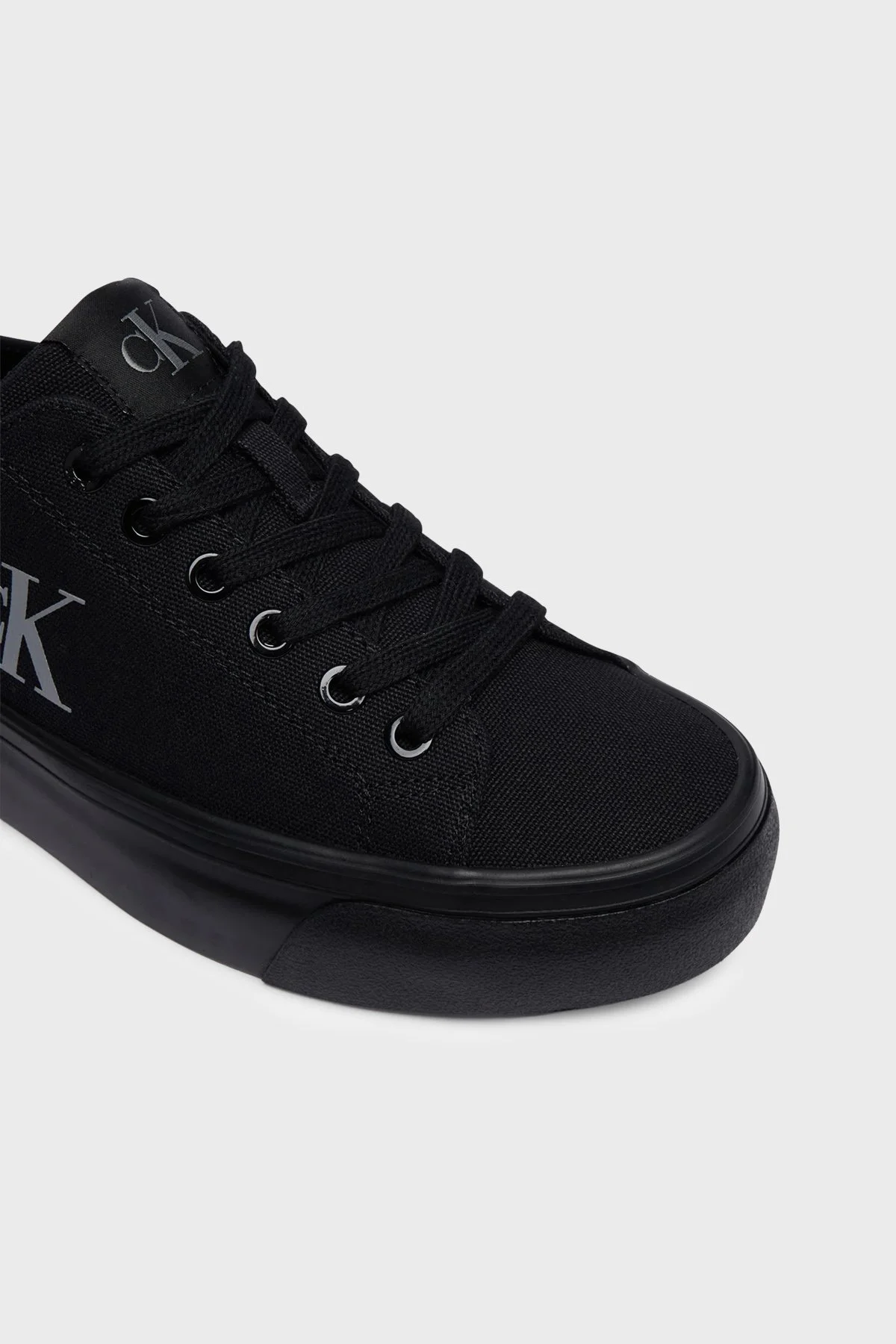 Calvin Klein Logolu Kanvas Sneaker YW0YW017630GJ Kadın Ayakkabı YW0YW01763 0GJ SİYAH - 5