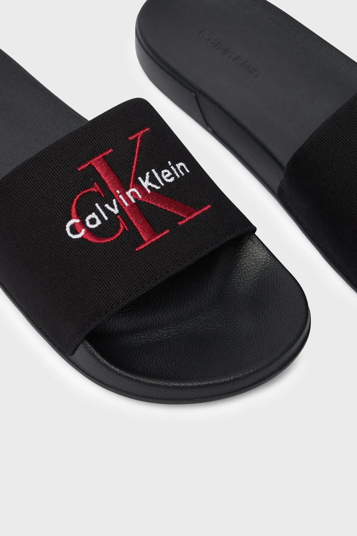Calvin Klein Logolu Kanvas YM0YM013930KQ Erkek Terlik YM0YM01393 0KQ SİYAH - 4