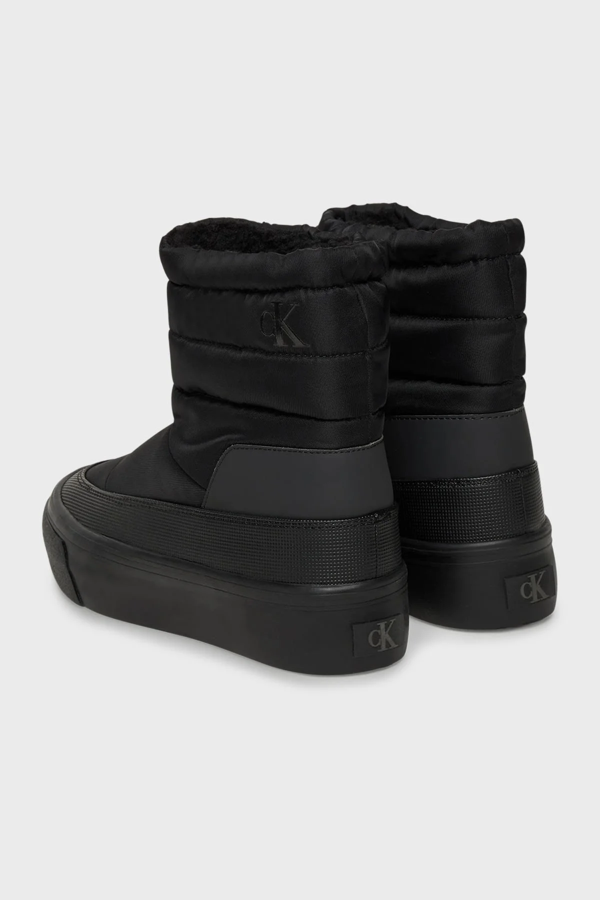 Calvin Klein Logolu Kapitoneli Bağcıklı YW0YW019770GJ Bayan Bot YW0YW01977 0GJ SİYAH - 3