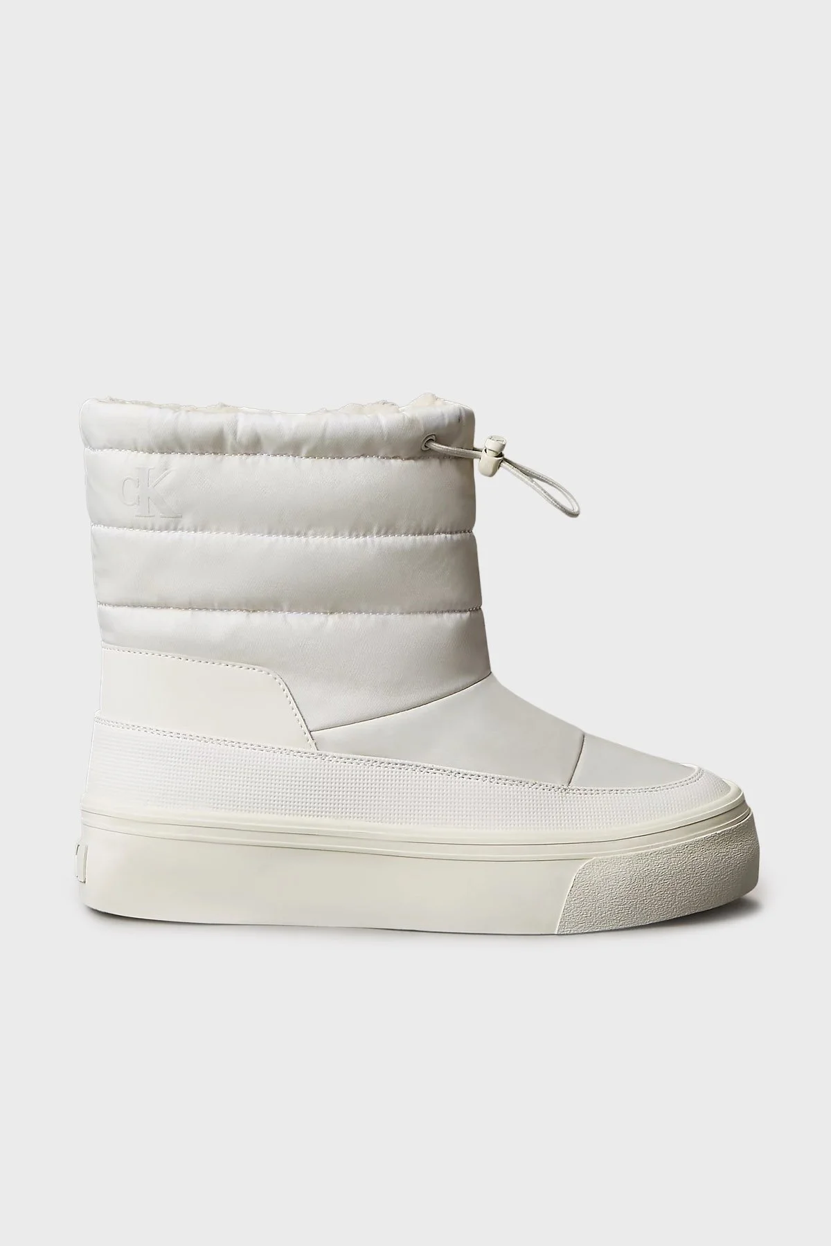 Calvin Klein Logolu Kapitoneli Bağcıklı YW0YW01977YAJ Bayan Bot YW0YW01977 YAJ BEYAZ - 1