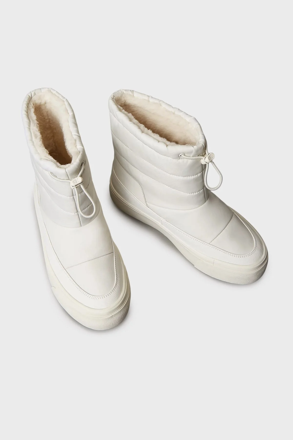 Calvin Klein Logolu Kapitoneli Bağcıklı YW0YW01977YAJ Bayan Bot YW0YW01977 YAJ BEYAZ - 2