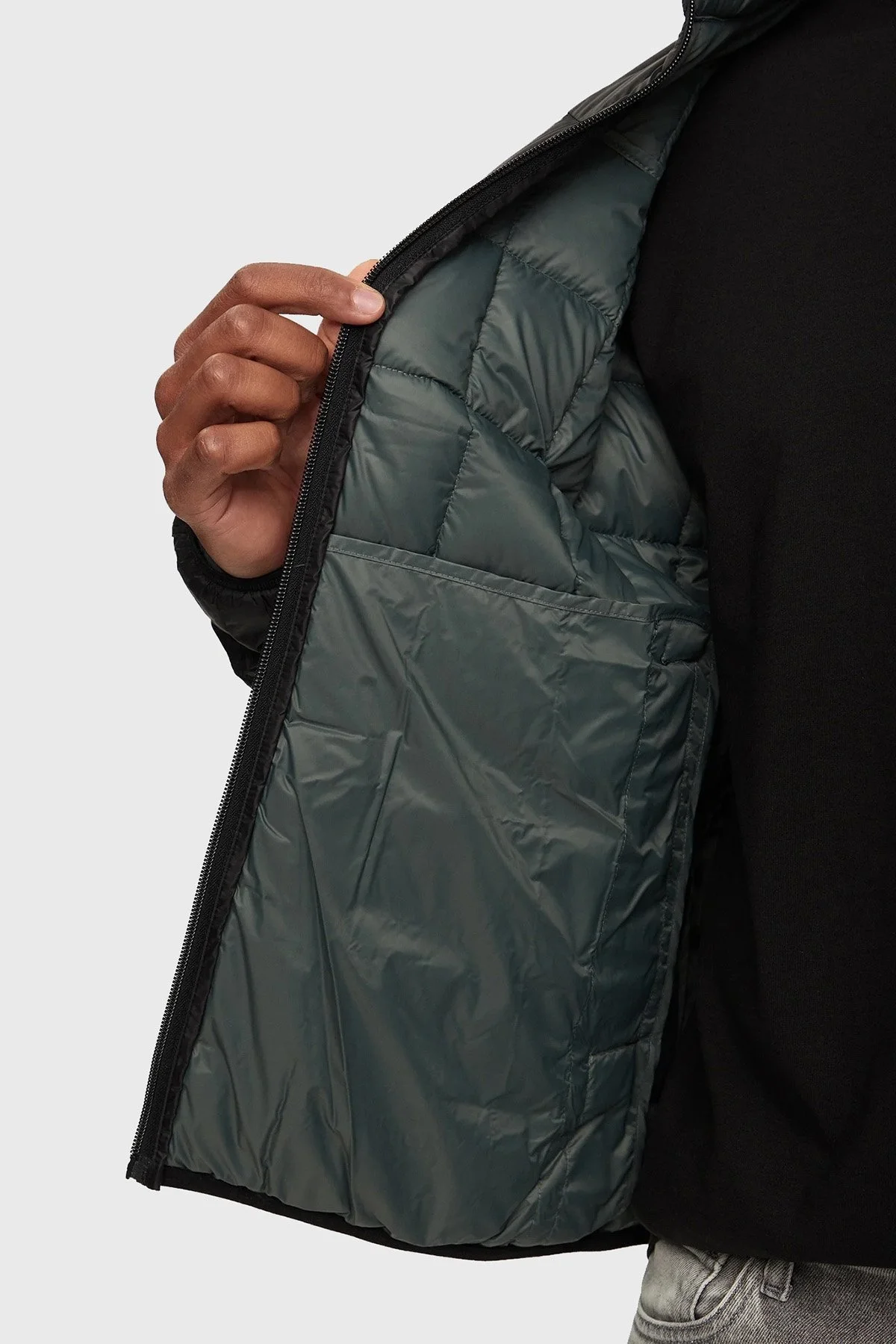 Calvin Klein Logolu Kapitoneli Şişme J30J3249810GO Erkek Mont J30J324981 0GO SİYAH-GRİ - 2