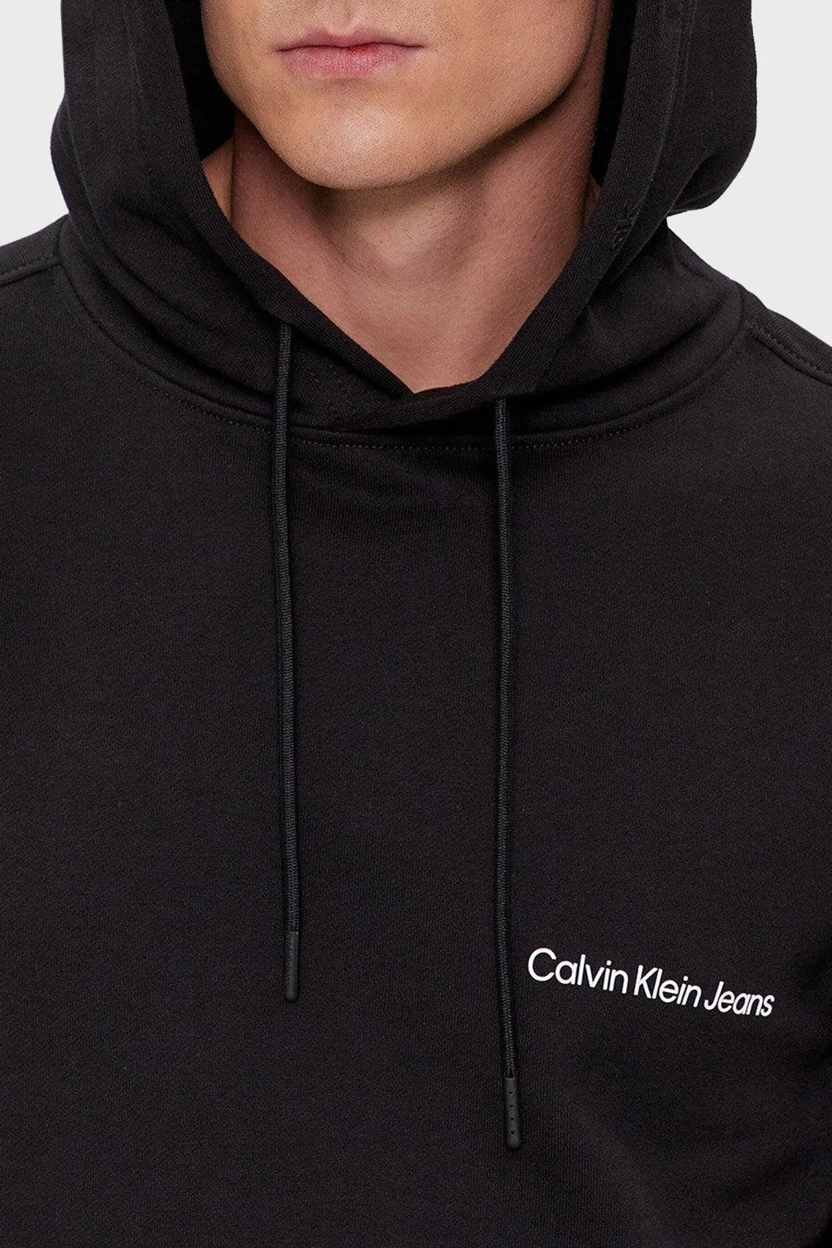 Calvin Klein Logolu Kapüşonlu % 100 Pamuk Regular Fit J30J324620BEH Erkek Sweat J30J324620 BEH SİYAH - 4