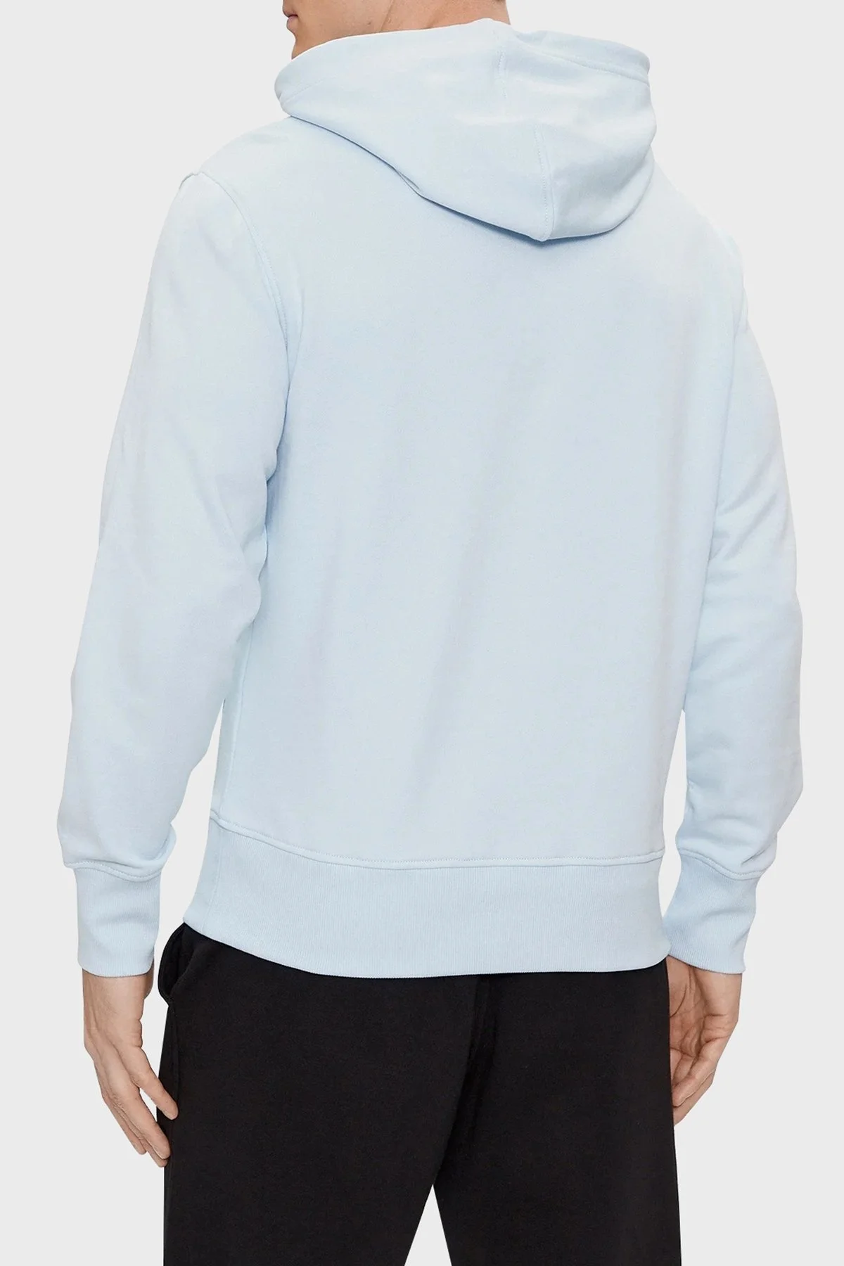 Calvin Klein Logolu Kapüşonlu % 100 Pamuk Regular Fit J30J324620CYR Erkek Sweat J30J324620 CYR AÇIK MAVİ - 3