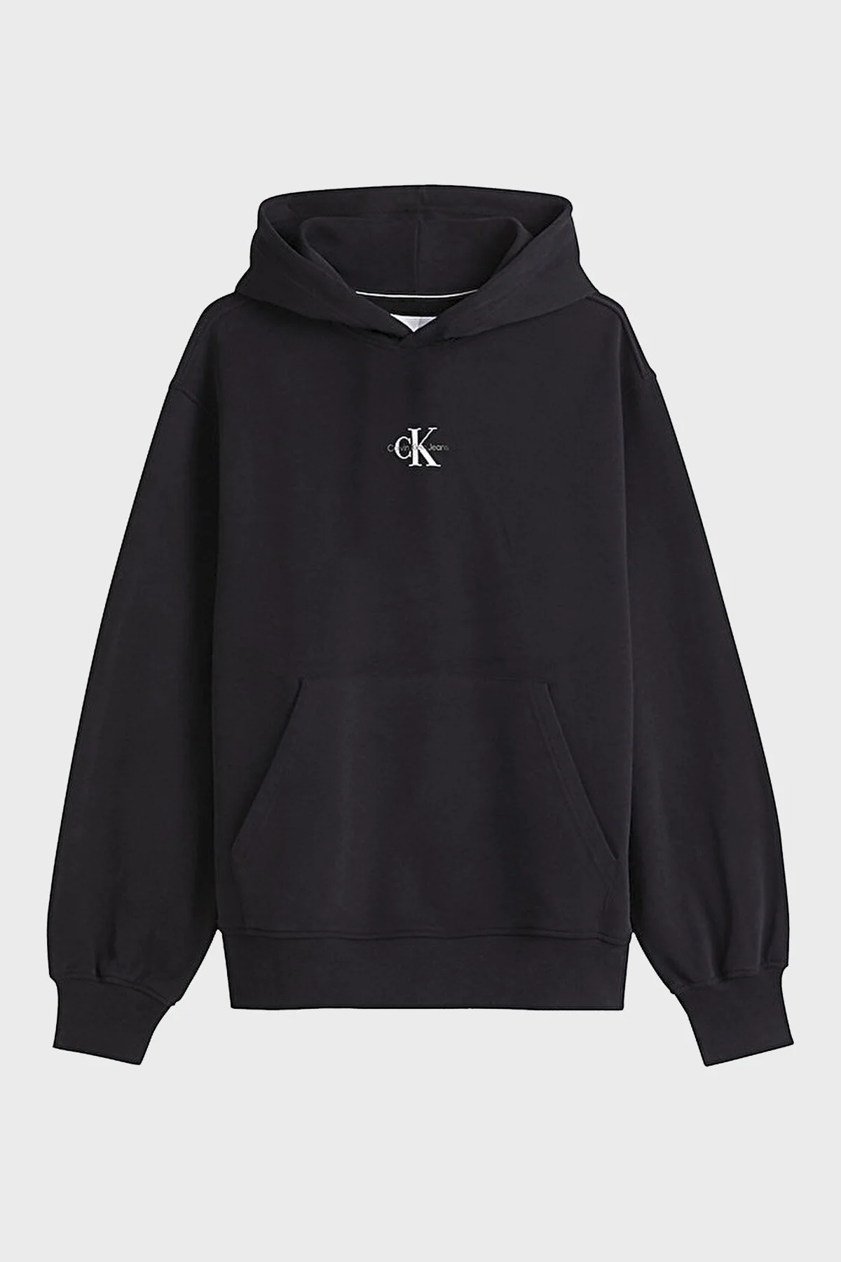 Calvin Klein Logolu Kapüşonlu Kanguru Cepli % 100 Pamuk J30J322535BEH Erkek Sweat J30J322535 BEH SİYAH - 6