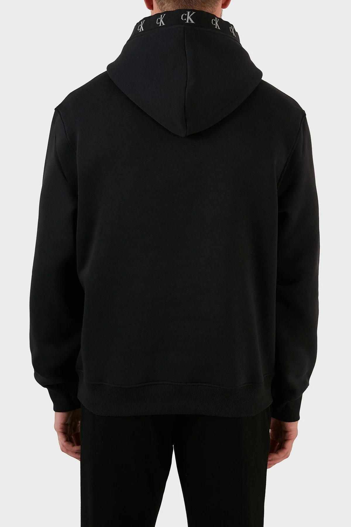 Calvin Klein Logolu Kapüşonlu Kanguru Cepli Relaxed Fit Erkek Sweat J30J321883 BEH SİYAH - 2